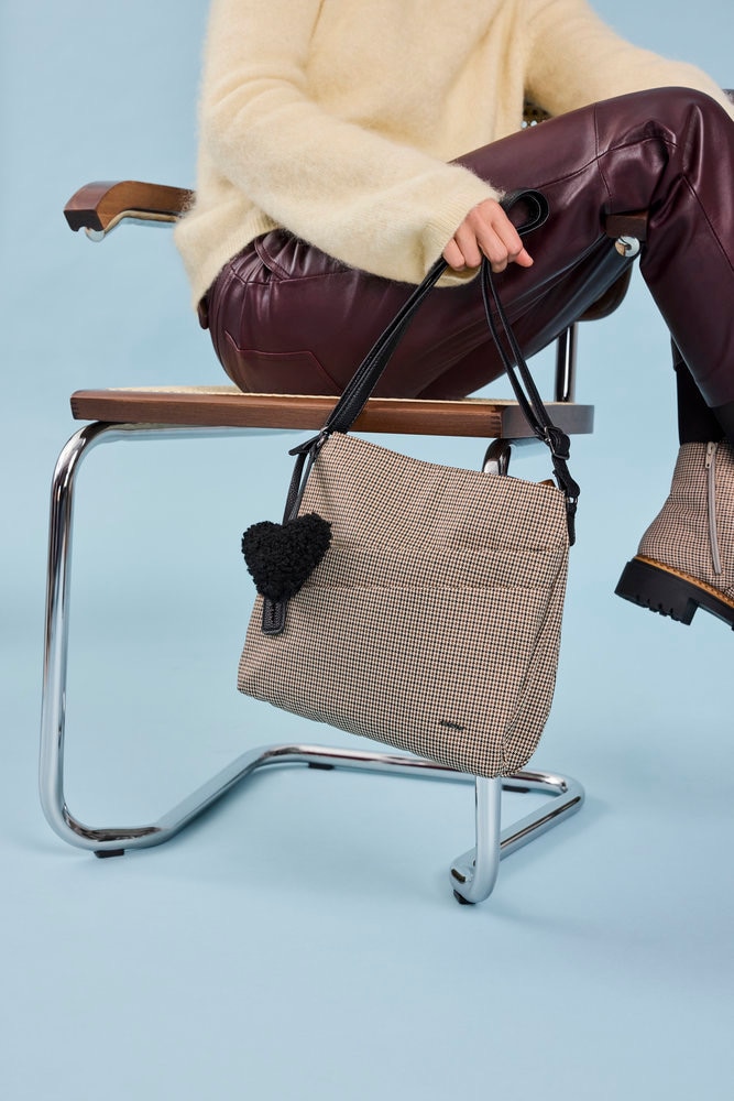 Rieker Umhängetasche Schultertasche, Damen Handtasche mit zwei Hauptfächern