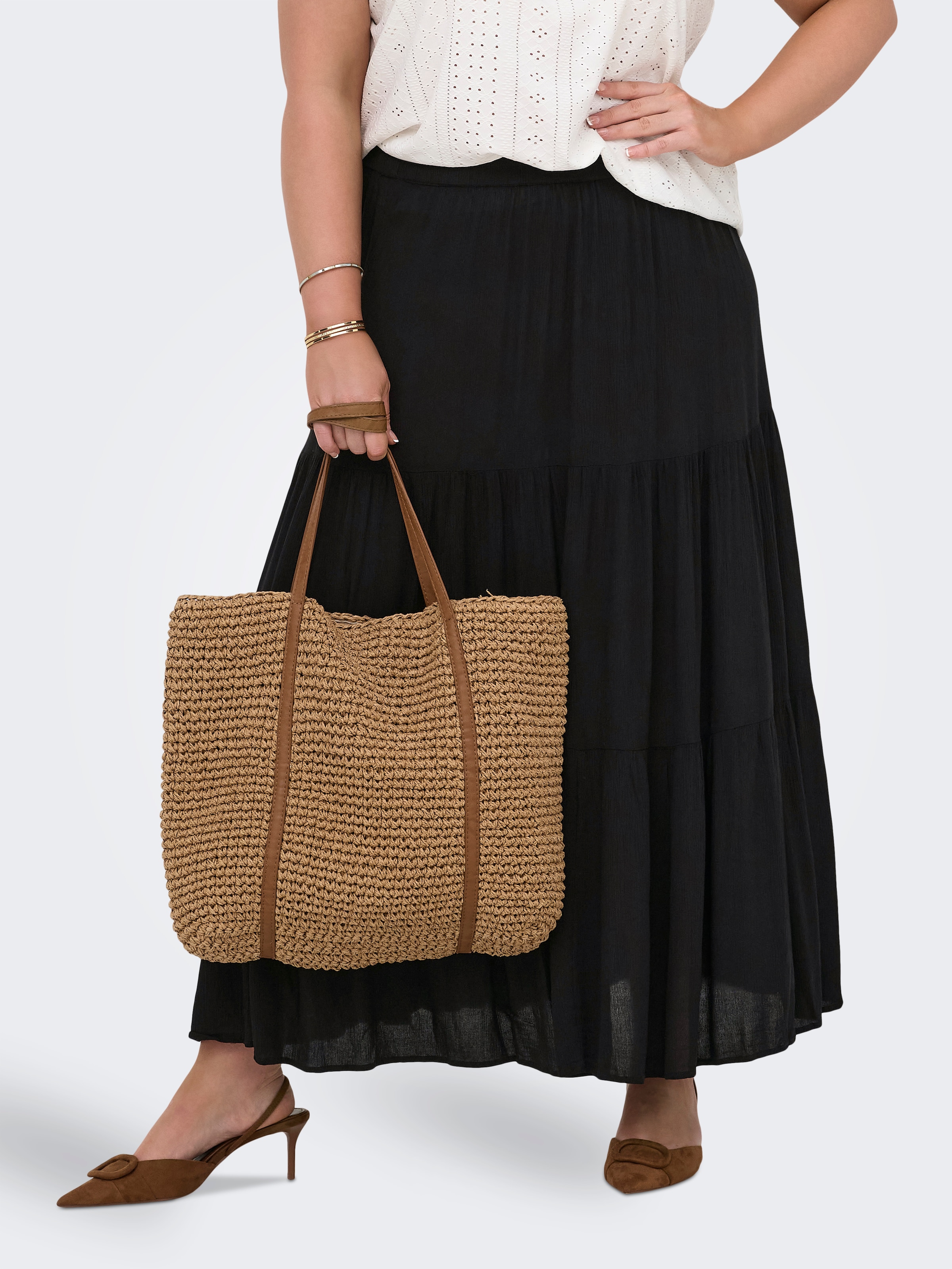 ONLY CARMAKOMA Maxirock »CARMIKKA LONG SKIRT WVN NOOS« mit Volant