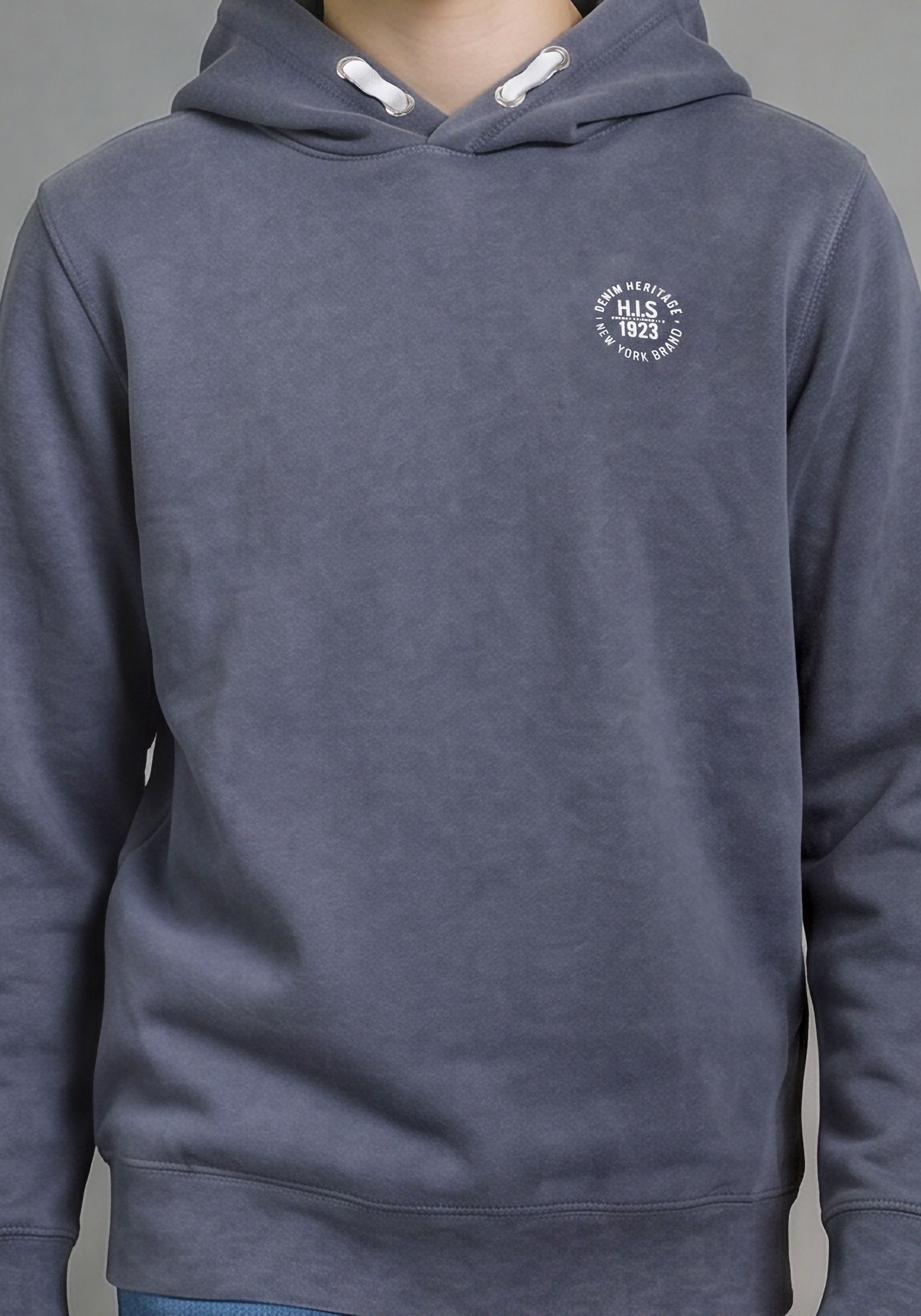 H.I.S Kapuzensweatshirt »mit Badge in melierter Ware für Jungen«, Für TEENS. Hoodie mit kleinem Badge
