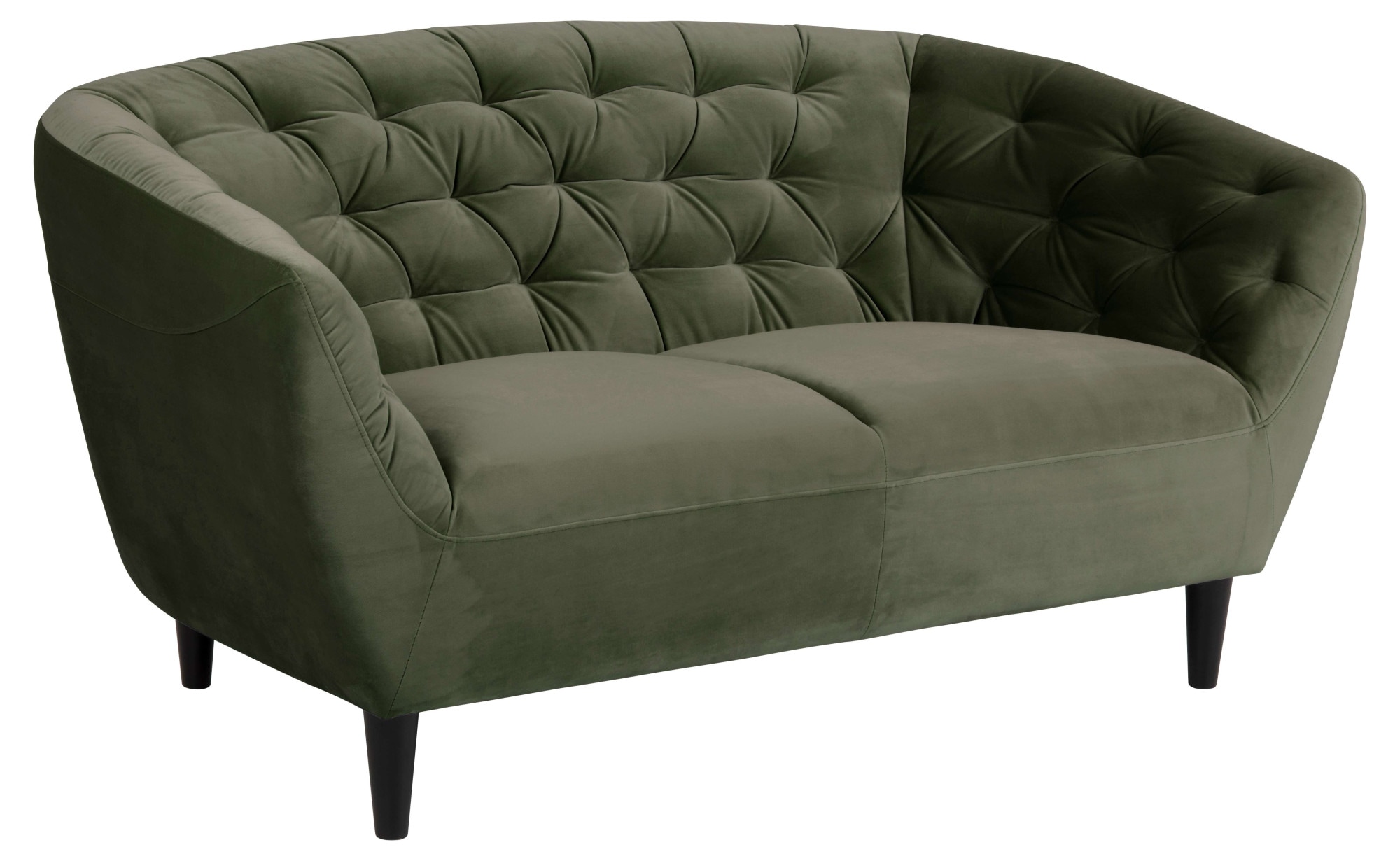 ACTONA GROUP 2-places »Ria  Sofa, Couch, Doppelsofa, Loveseat,« velours, pieds en bois massif, ressorts ensachés, capitonnage, avec accoudoirs