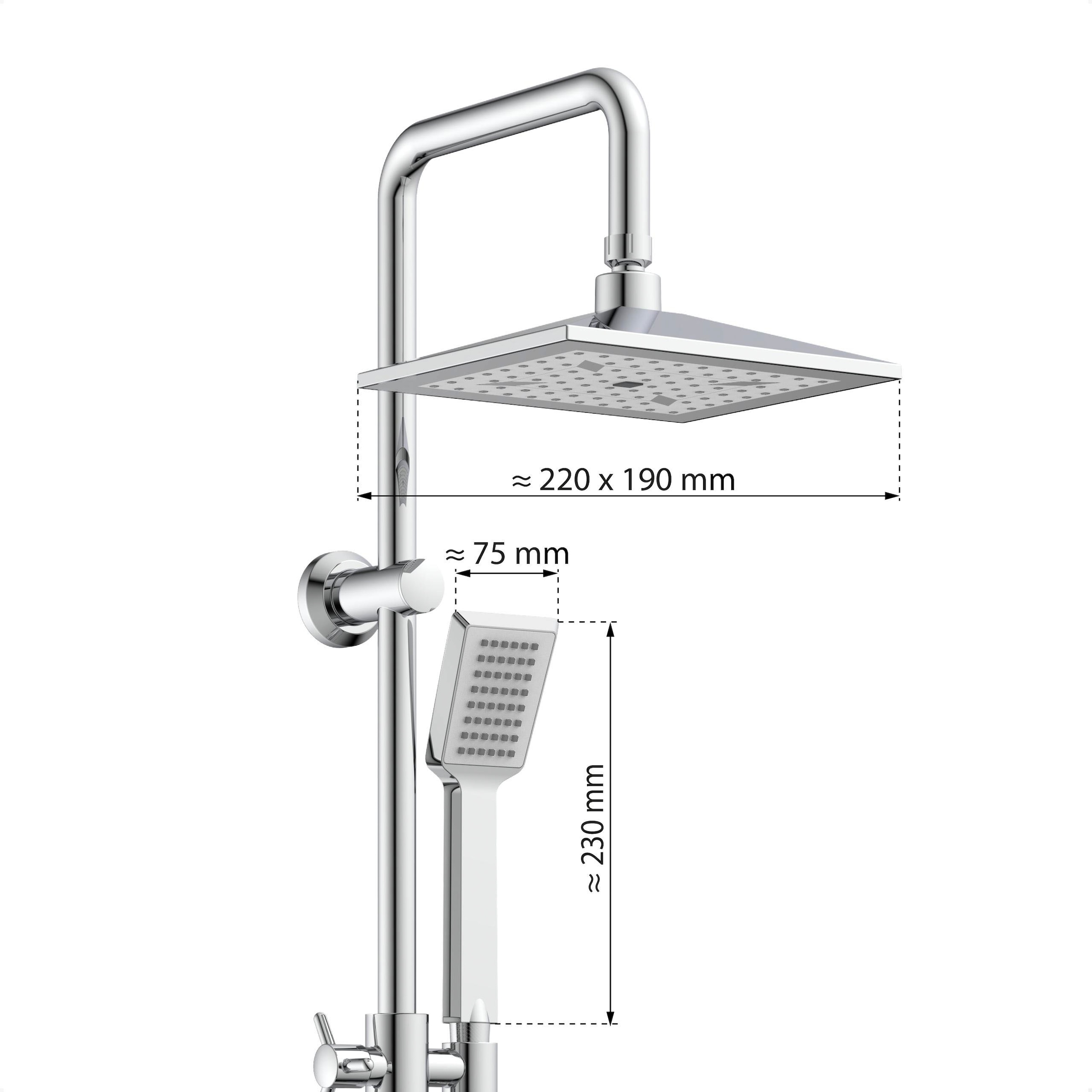 Eisl Duschsystem »EASY COOL« Regendusche ohne Armatur, Duschsystem mit Seifenschale, Duschbrause