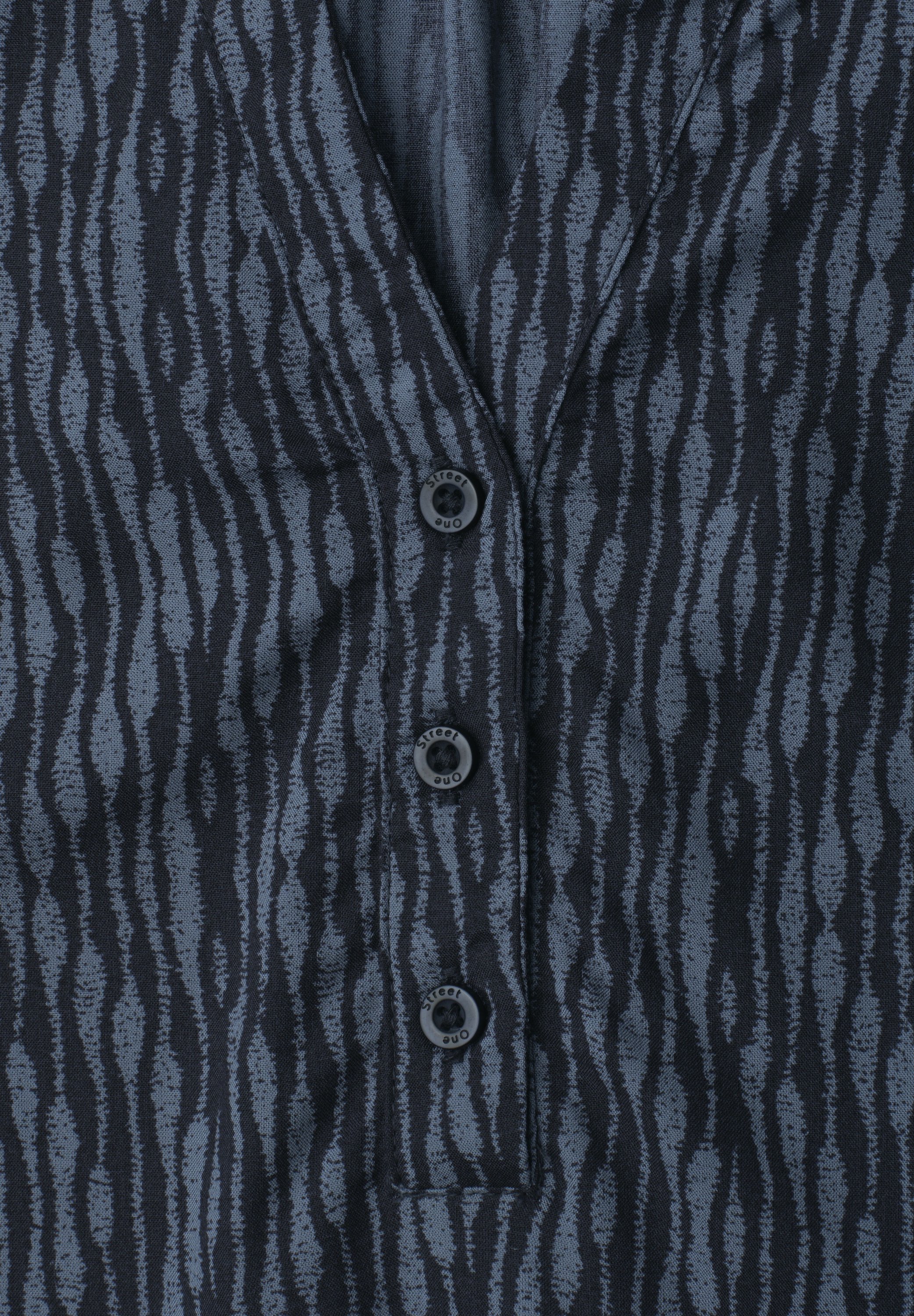STREET ONE Blouse à manches courtes blouse d'été courte avec imprimé intégral et encolure fendue