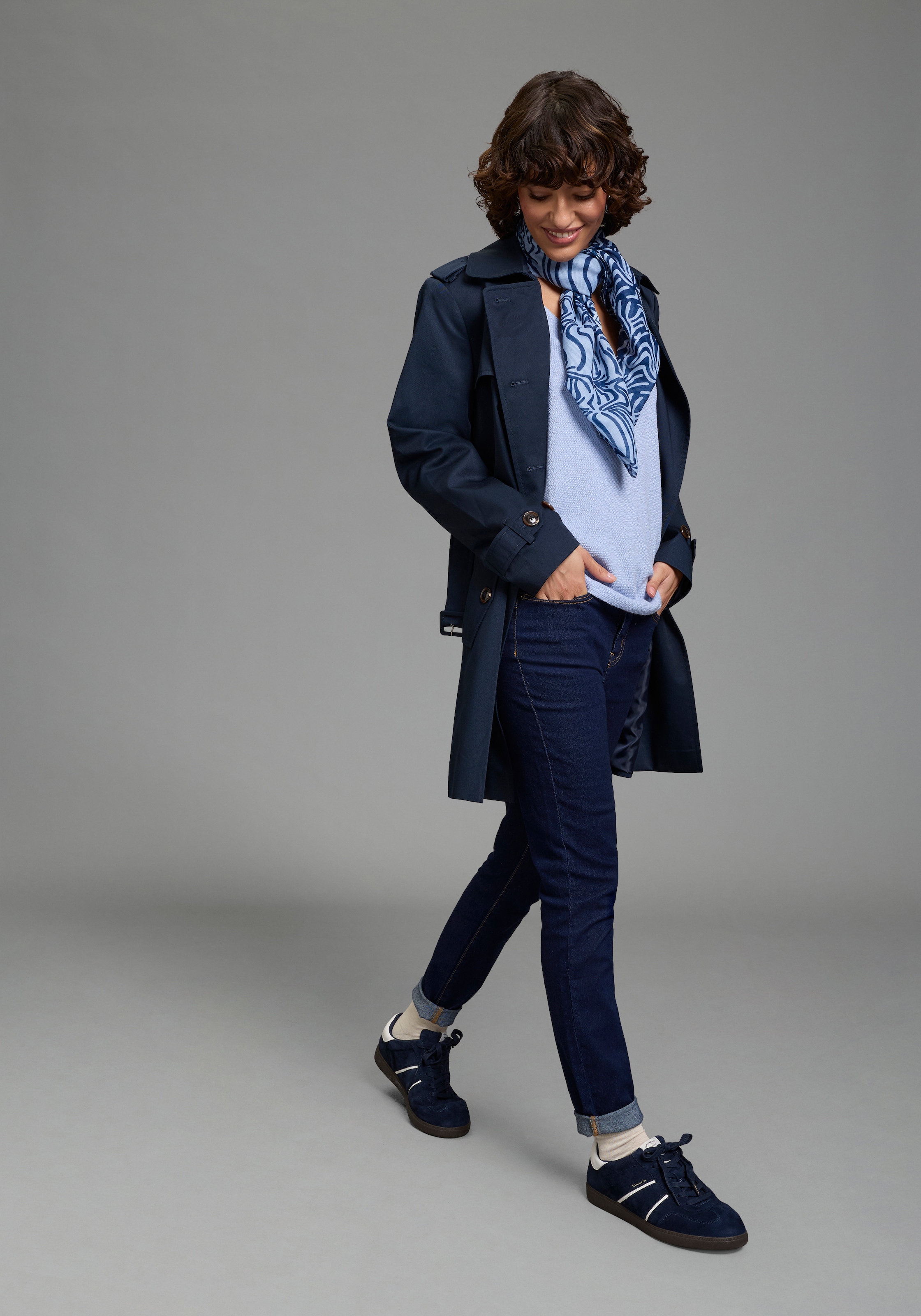 Laura Scott Kurzarmpullover mit modernem Perlstrick und lässiger Passform