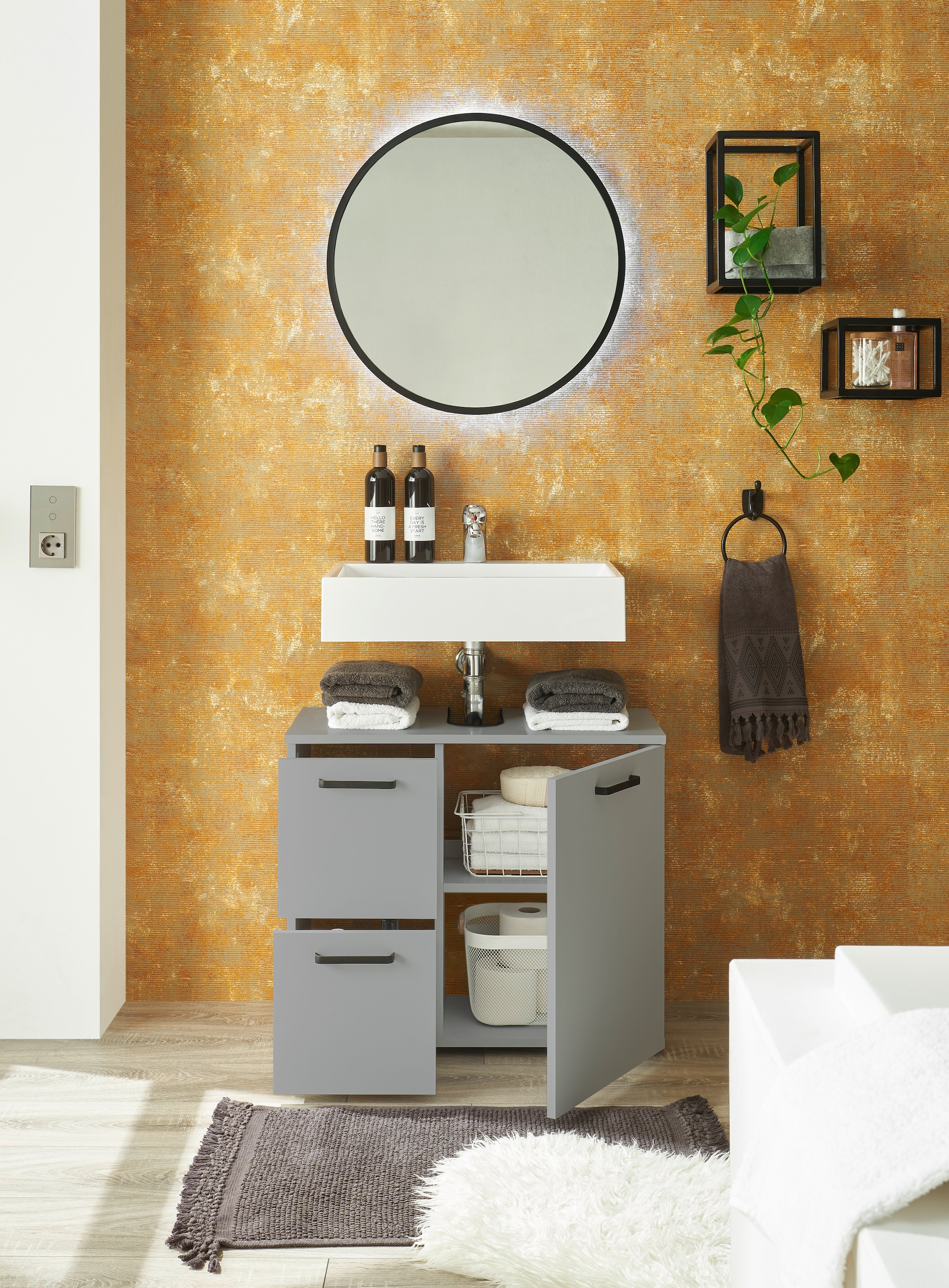 BASIC by Balculina Waschbeckenunterschrank »Vanice, Badezimmerschrank B/H/T 70x60x35cm« 1 Stk. tlg. Breite 70cm, Softclose, FSC-Mix 70%,Made in Europa
