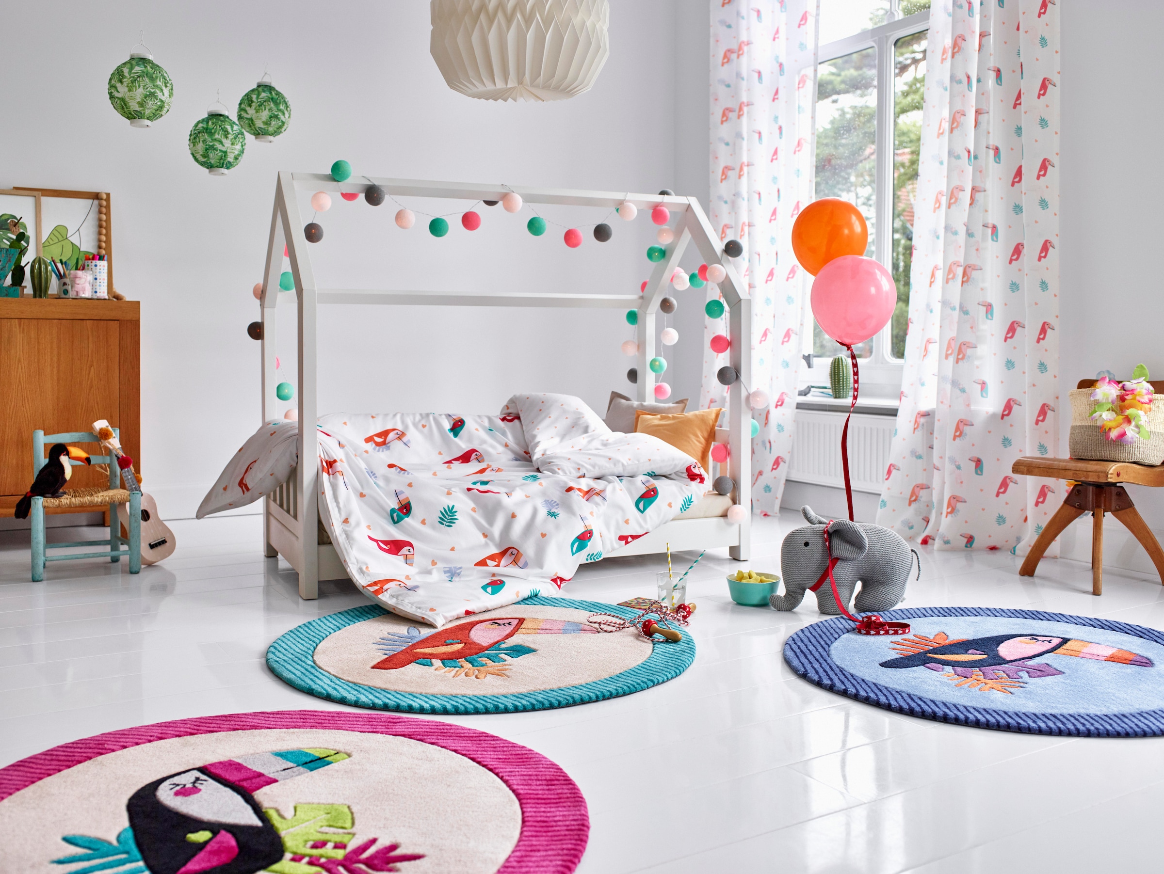 Esprit Tapis pour enfants »E-Toucan  ESP-4373« Rond 9 mm Höhe besonders weich, Motiv Toucan