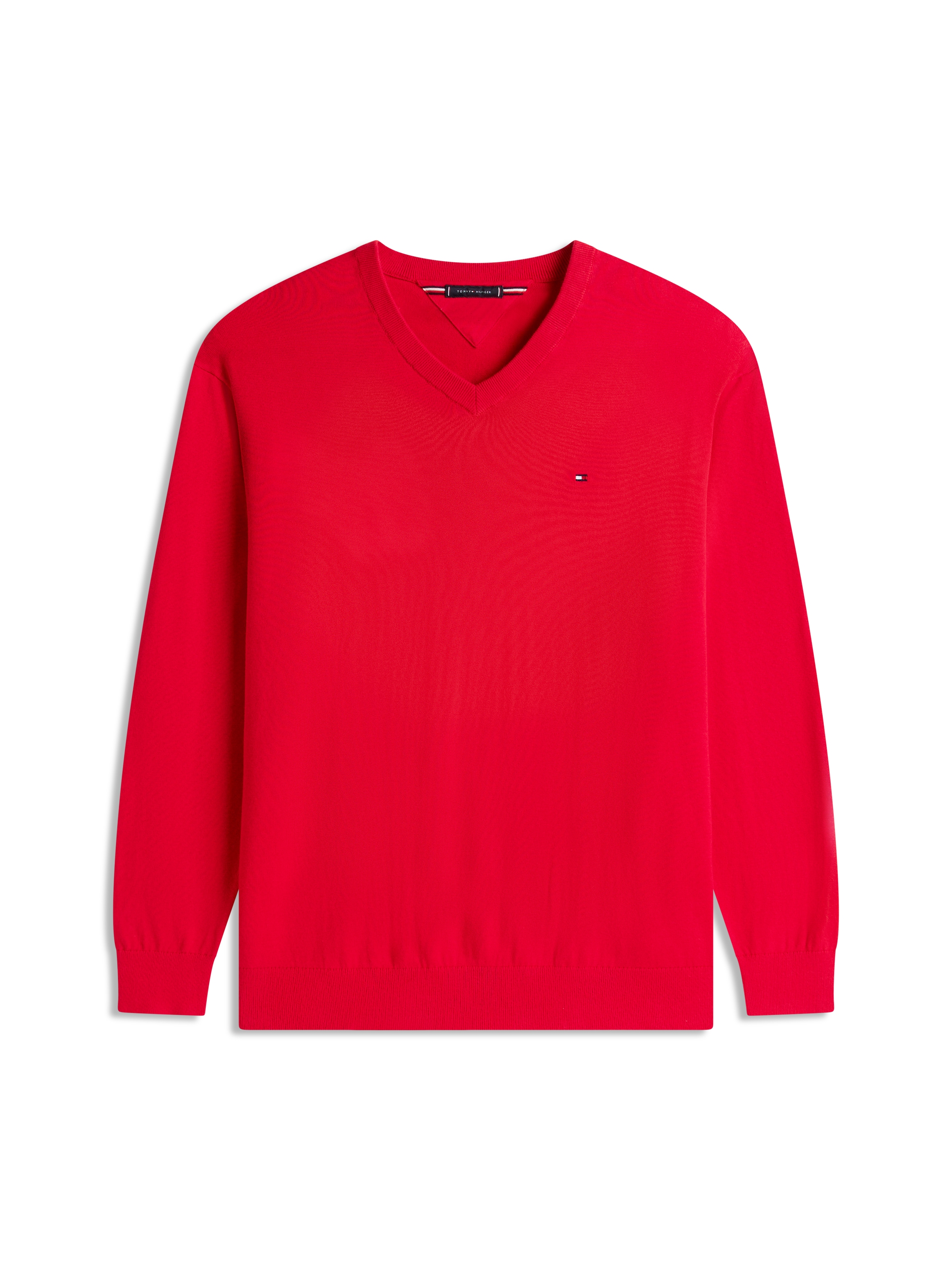 Tommy Hilfiger Big & Tall V-Ausschnitt-Pullover »BT-ESSENTIAL COTTON« Rippbündchen am Ärmel, Saum und Ausschnitt,  Grosse Grössen, normale Passform