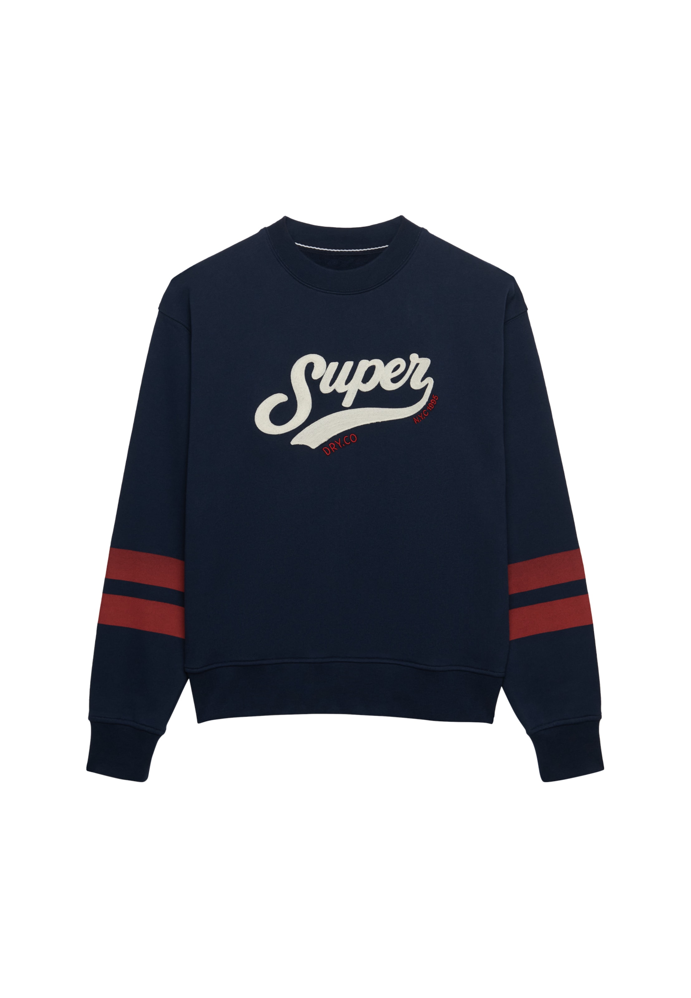 Superdry Sweat-shirt »VARSITY SCRIPT LOOSE CREW«, en coton, coupe décontractée, col rond, facile d'entretien
