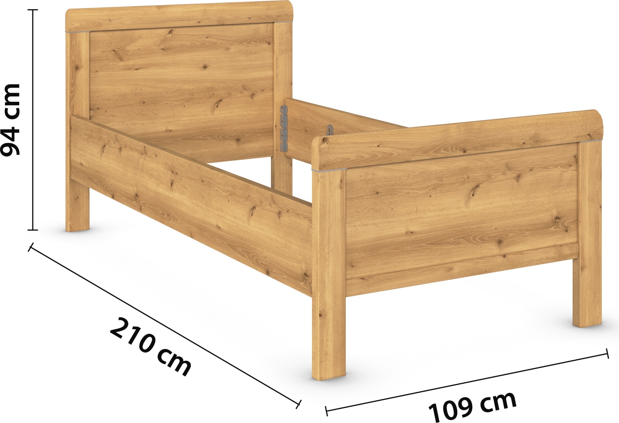 rauch Lit »Bett Einzelbett Stollenbett EVELYN« à hauteur confortable en panneau de bois dans un style élégant MADE IN GERMANY
