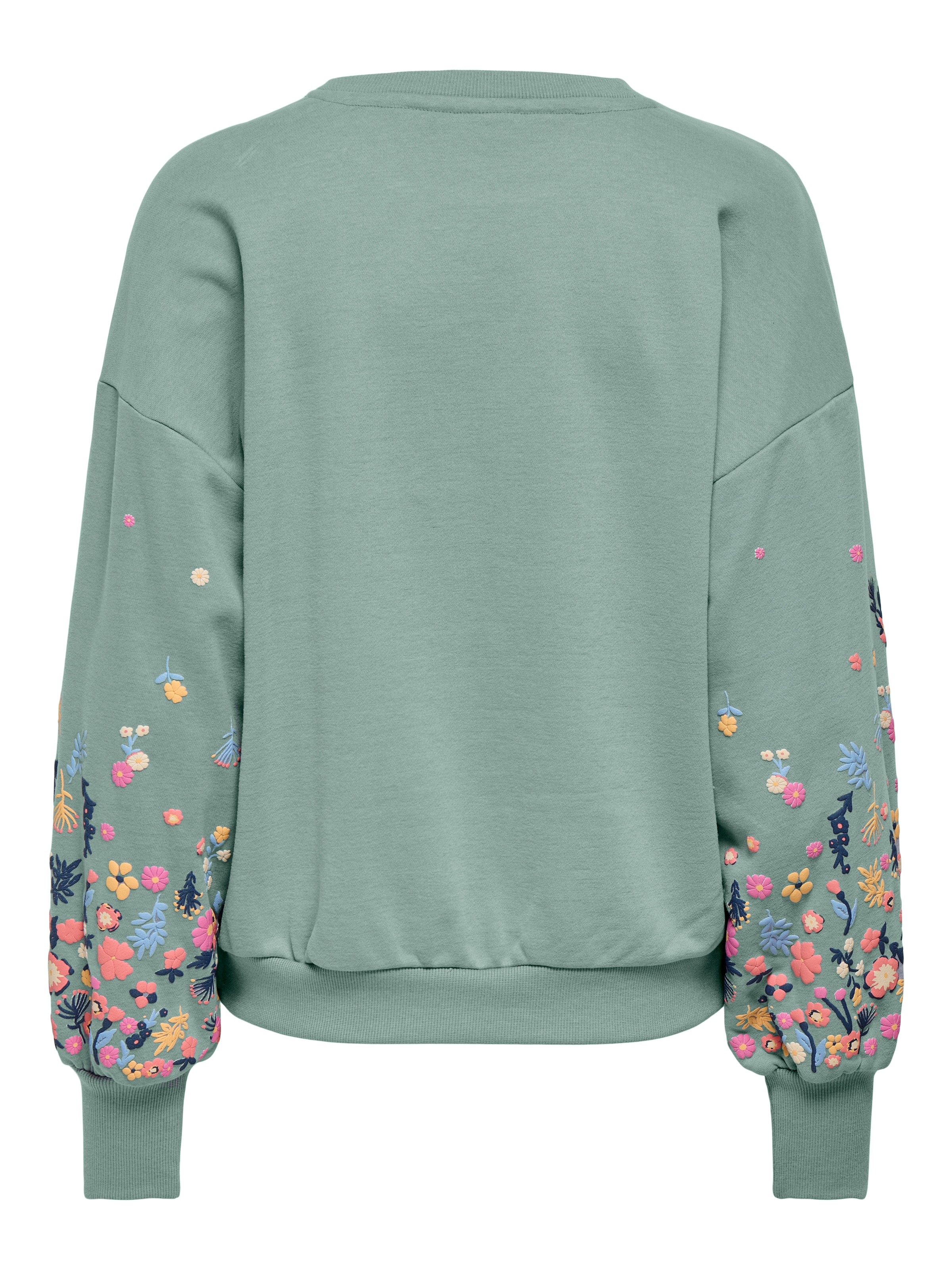 ONLY Sweat-shirt »ONLBROOKE L/S O-NECK FLOWER SWT«, mélange coton, coupe régulière
