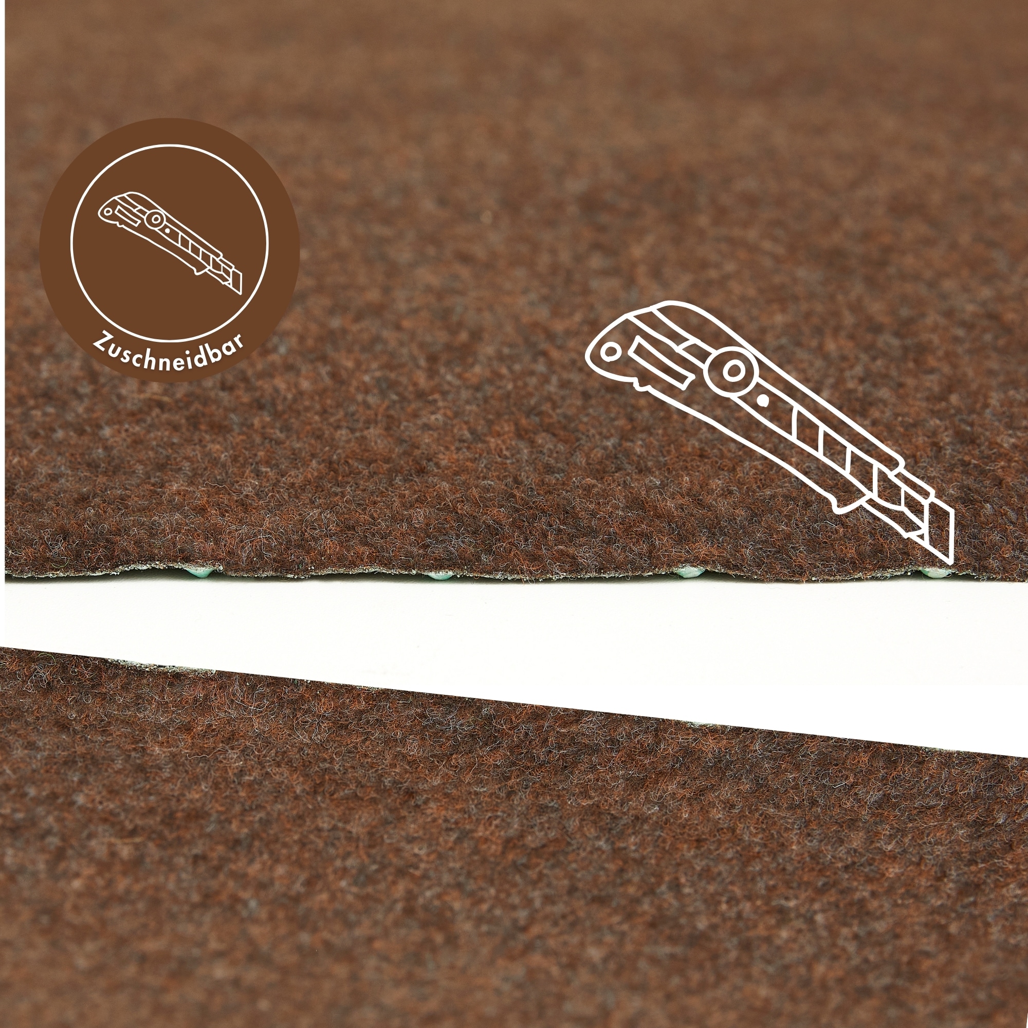 Andiamo Kunstrasen »Field, Gesamthöhe 4 mm, Made in Belgium« rechteckig für Balkon & Terrasse, mit Drainage-Noppen, Nadelfilz-Optik