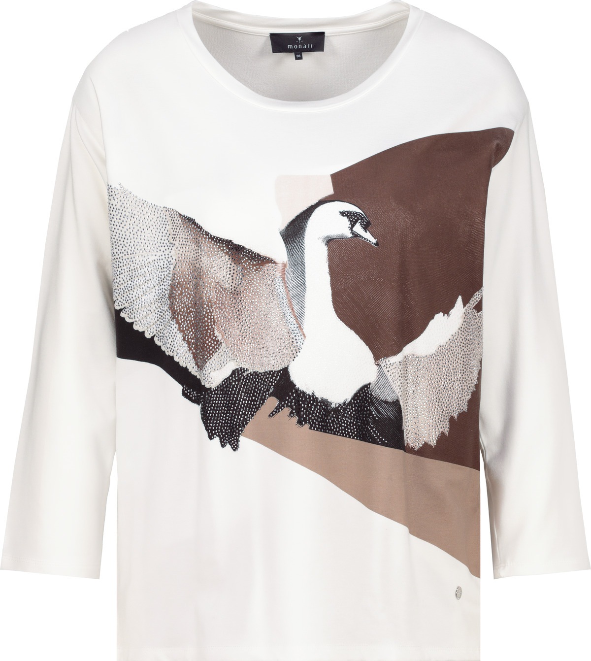 Monari 3/4-Arm-Shirt »Shirt Schwan« Regular fit mit Rundhalsausschnitt