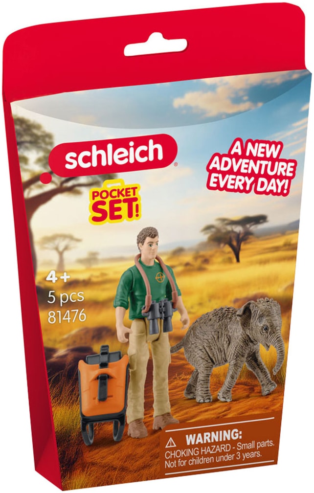 Schleich® Personnage de jeu »POCKET SET, Forscher auf Exkursion (81476)«