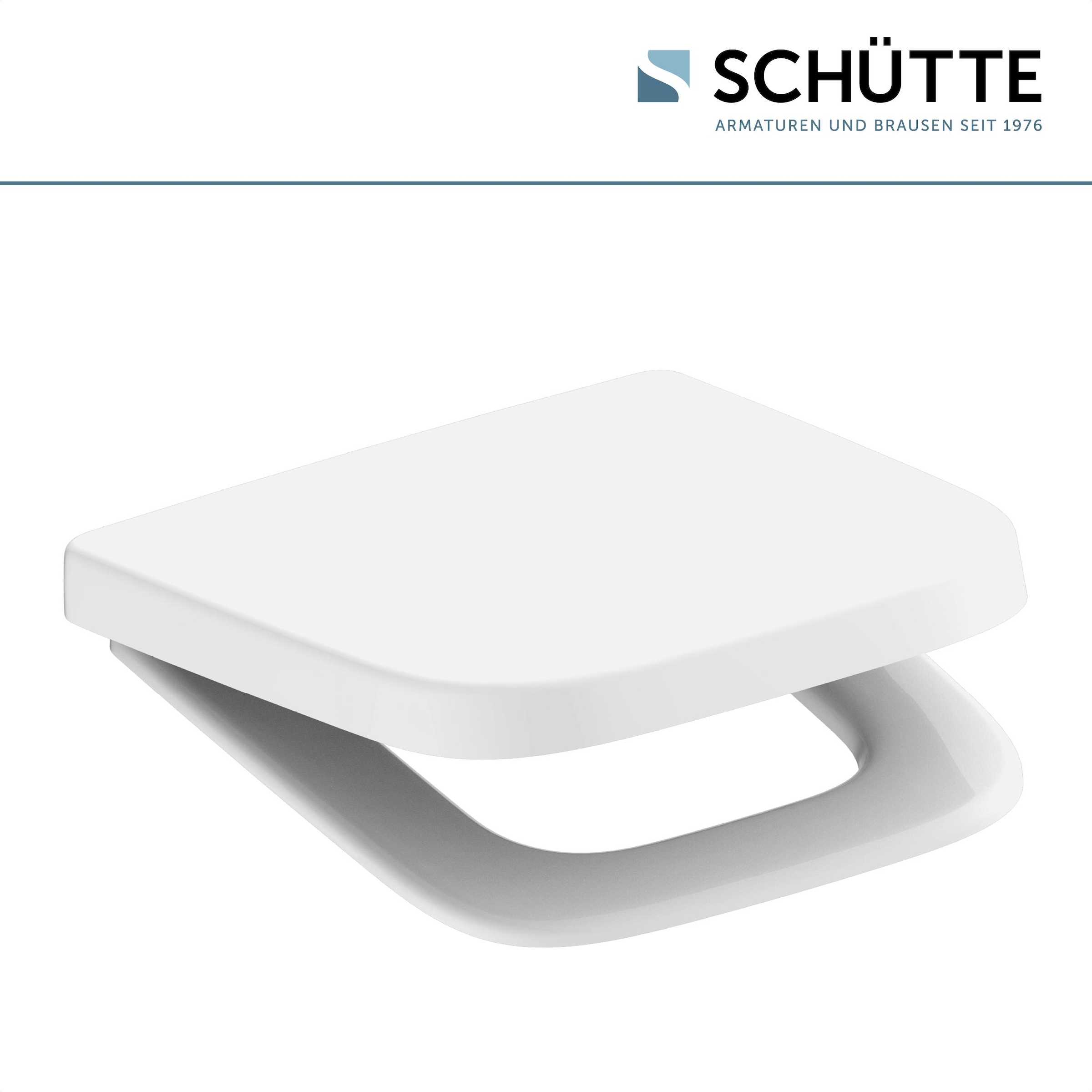 Schütte WC-Sitz »Duroplast, WHITE E-Form PRO 4« WC-Sitz, Befestigungsmaterial, Montageanleitung,  mit Absenkautomatik und Schnellverschluss
