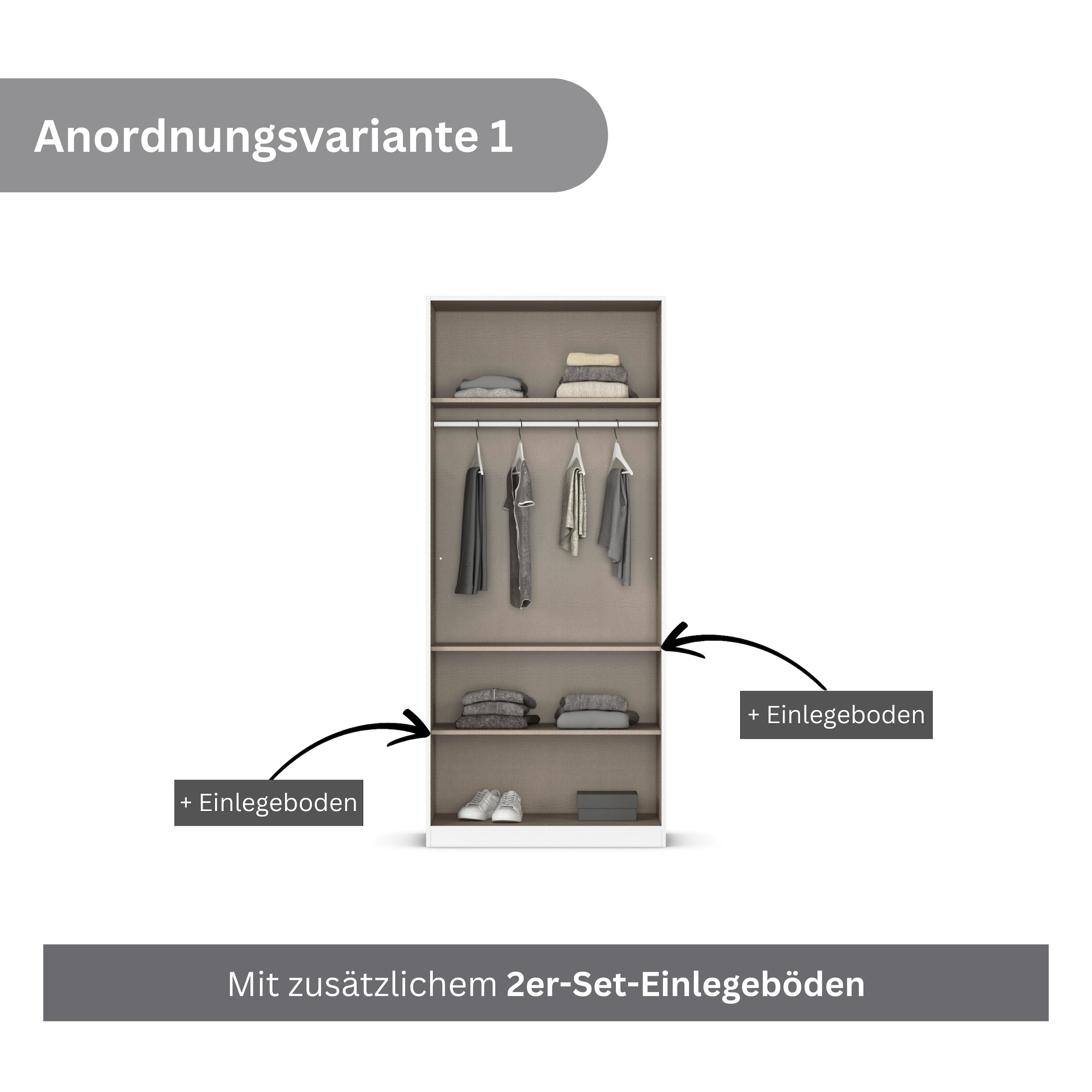 GOODproduct Drehtürenschrank »AGORDO« in zwei Griff-Farben, Breiten 91-405 cm, Dekor- oder Hochglanzfront, in 8 Breiten & 2 Höhen, MADE IN GERMANY