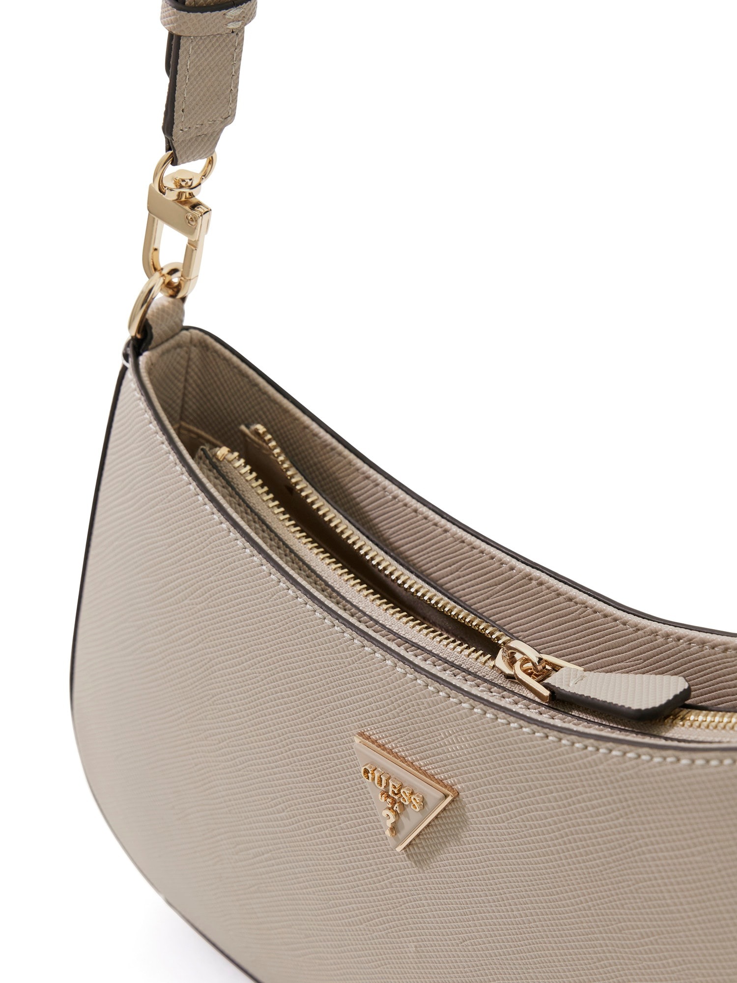 Guess Sac à bandoulière »NOELLE II TOP ZIP SHOULDER BAG« Damen Henkeltasche, Handtasche in klassischer Optik, mit Anhänger