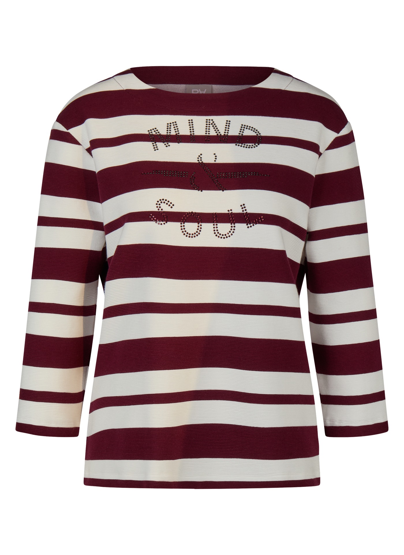 Rabe T-shirt à manches 3/4 design rayé avec strass