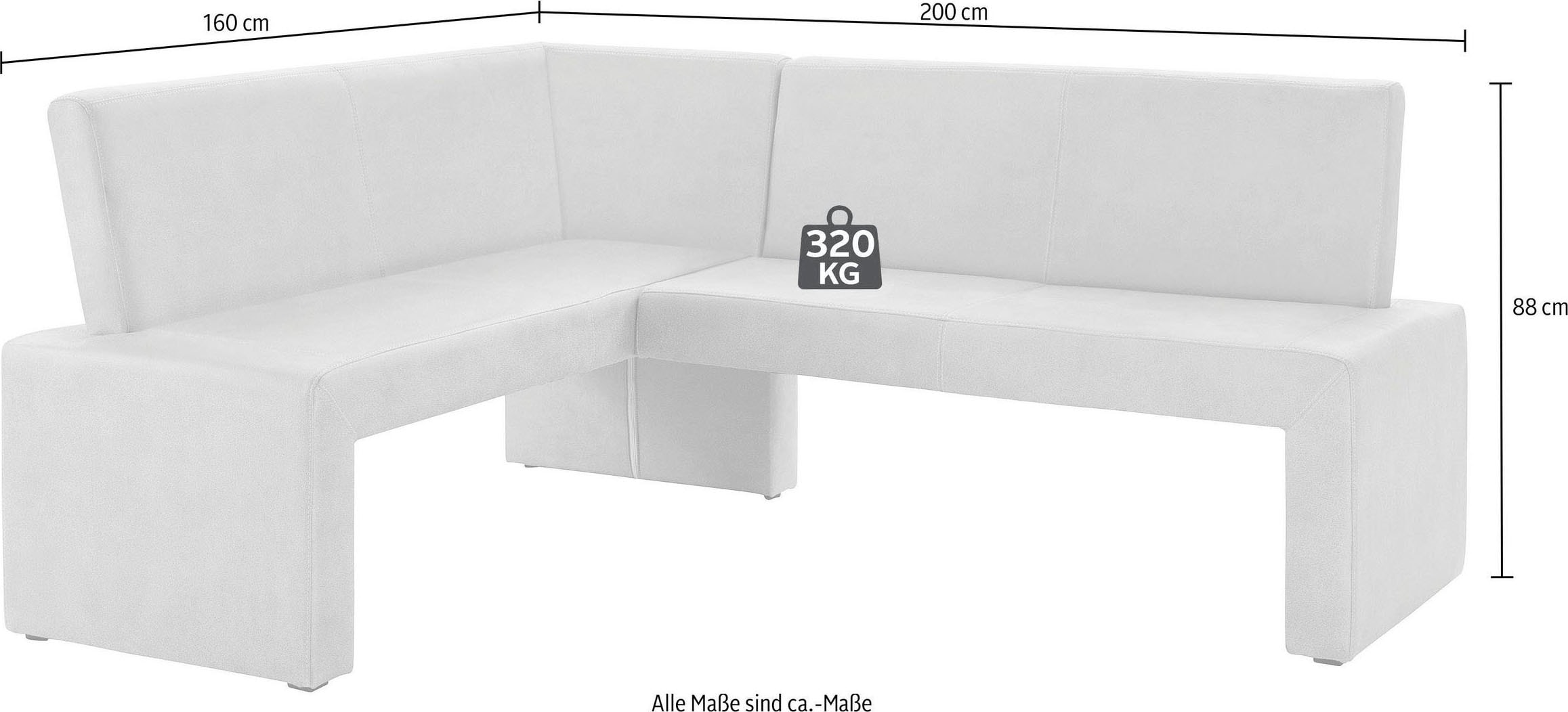 Home affaire Banc d'angle »Barcelona« In verschiedenen Stoffen und Farben