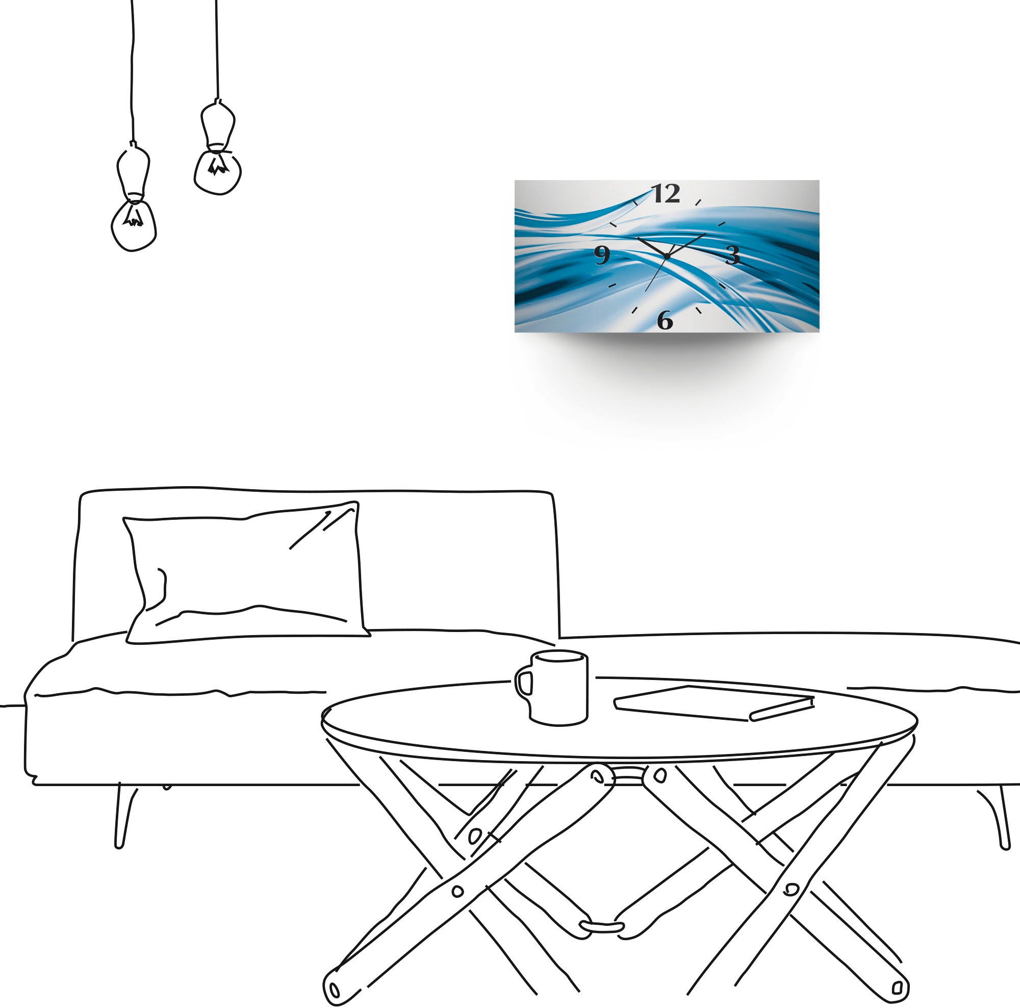 Artland Wanduhr »Schöne Welle - Abstrakt« 3D Optik gebogen, mit Quarz- oder Funkuhrwerk, versch. Grössen