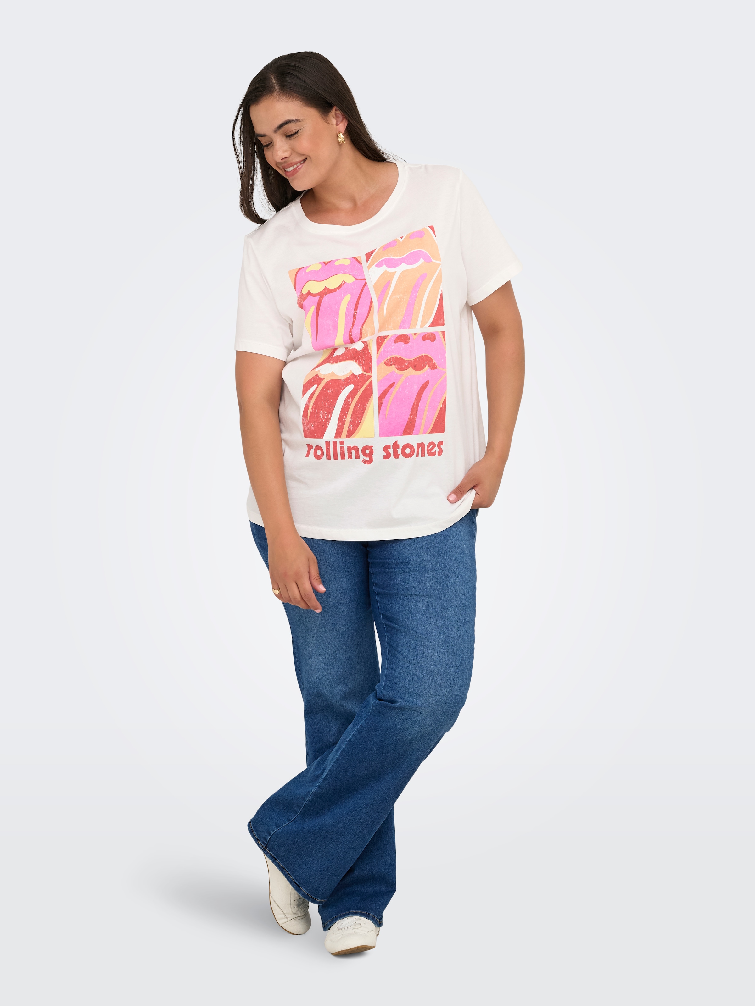 ONLY CARMAKOMA Kurzarmshirt »CARROLL LIFE SS O-NECK REG TEE LC JRS«
