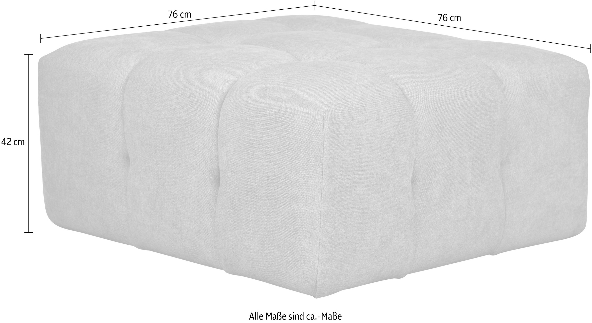 Home affaire Polsterhocker »APERIRE Sitzhocker mit Steppung, Masse B/T/H: 76/76/41 cm« passend zur Serie, hoher Sitzkomfort und modernes Design