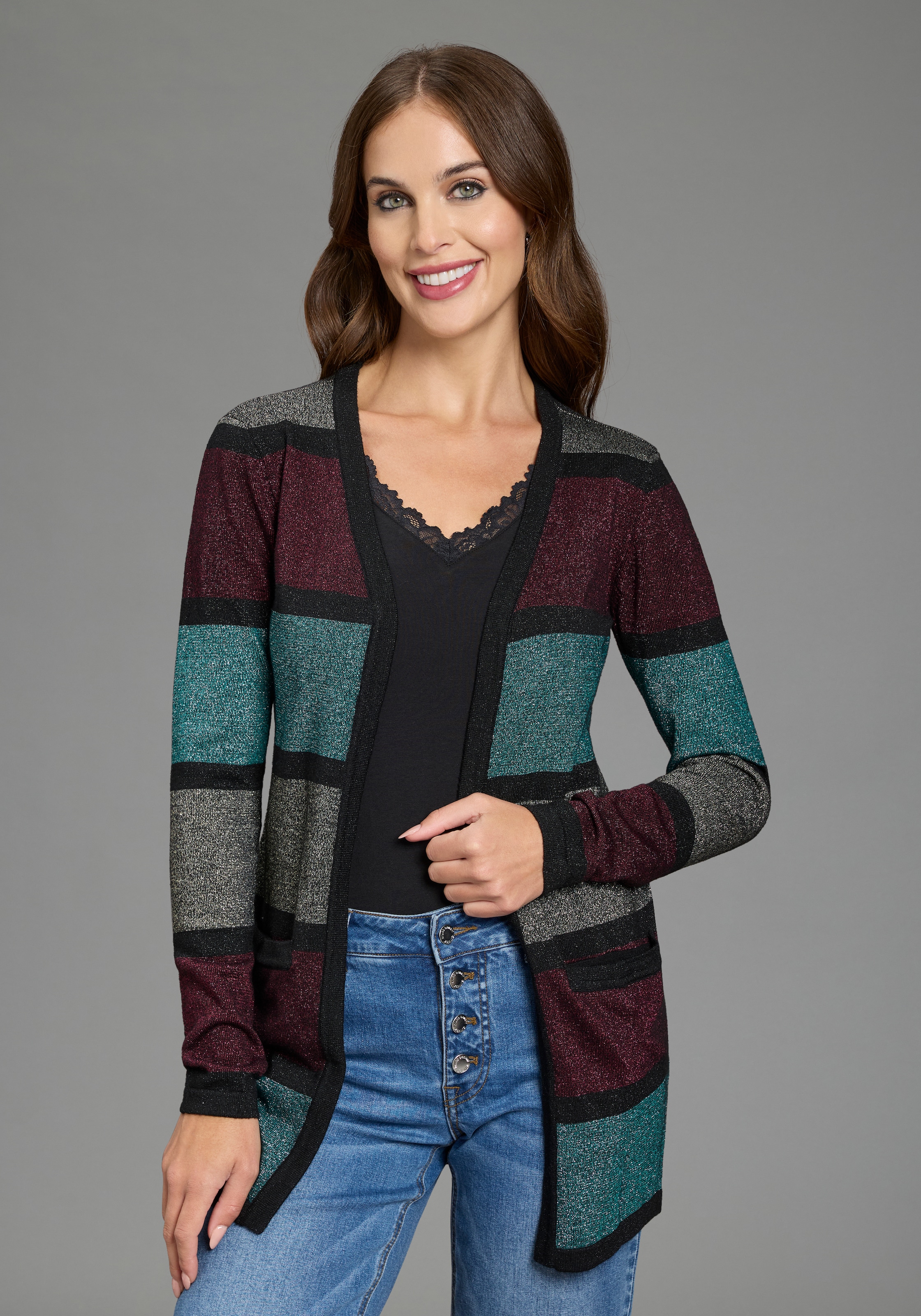 Melrose Cardigan long en fil scintillant doux