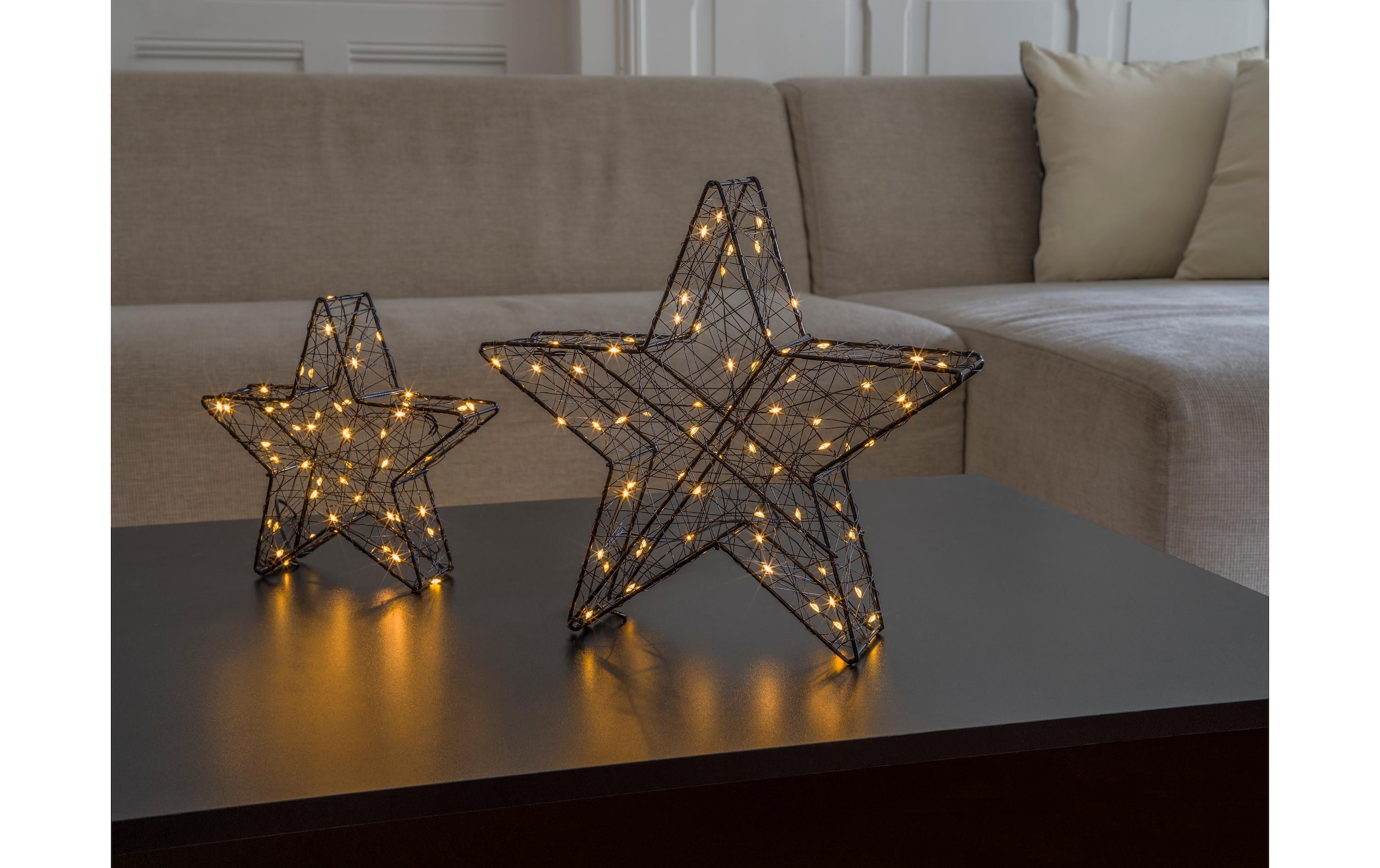 STT LED Dekofigur »Dekoration 3D Star Nero S« Warmweiss