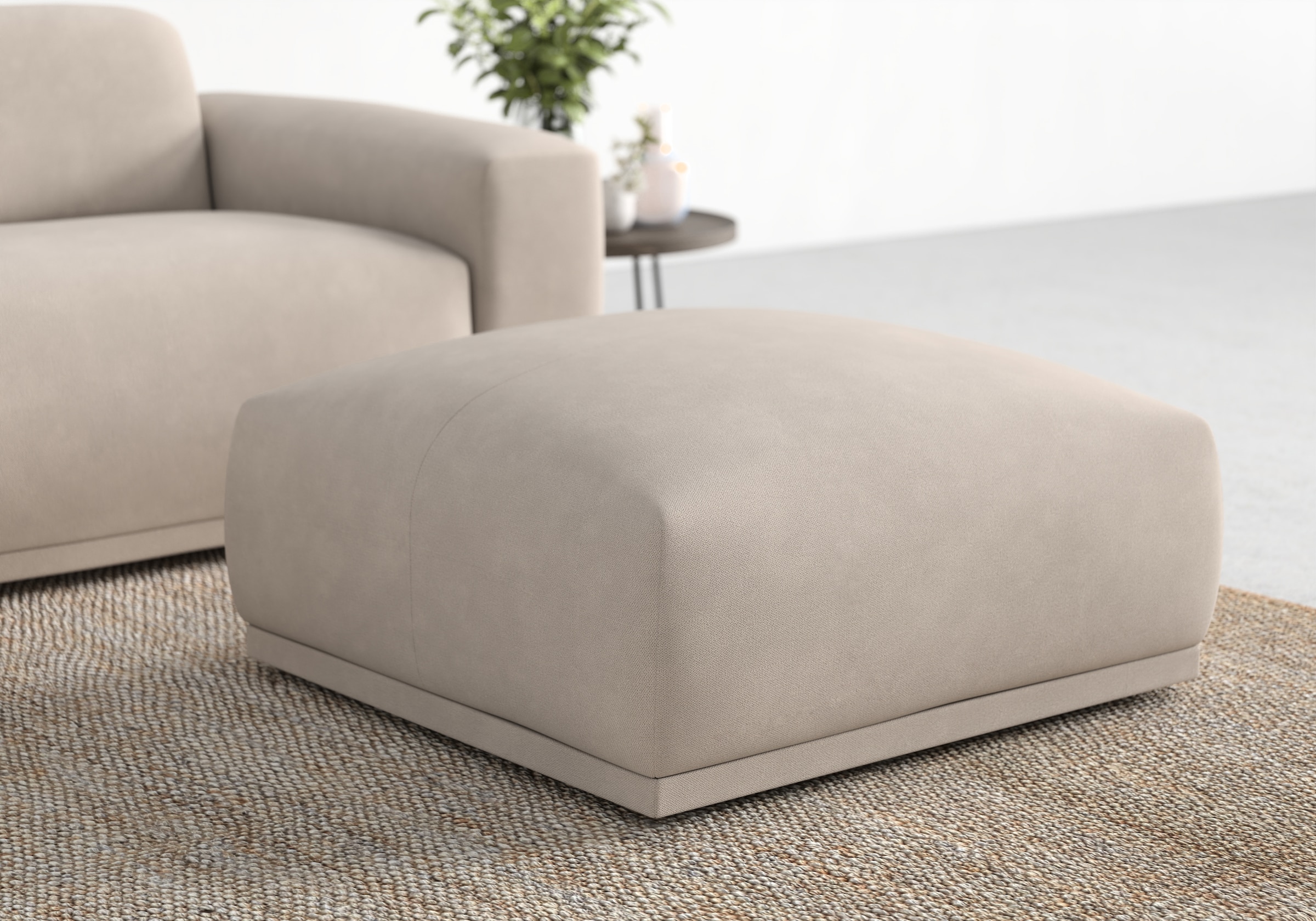 TRENDMANUFAKTUR Tabouret »Braga Japandi-Design, mit hochwertigem Kaltschaum, quadratisch, in« 1 cuis tlg. pouf rembourré moderne, 85/42/85 cm (L/H/P)