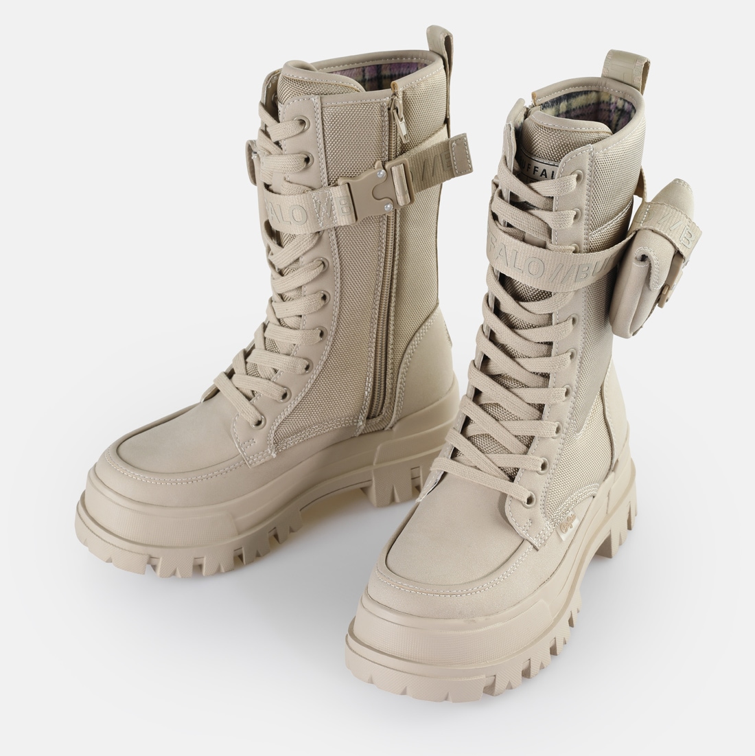 Buffalo Bottes à lacets »ASPHA COM HI«  Bottines à lacets, bottes à plateforme avec petite pochette sur la tige