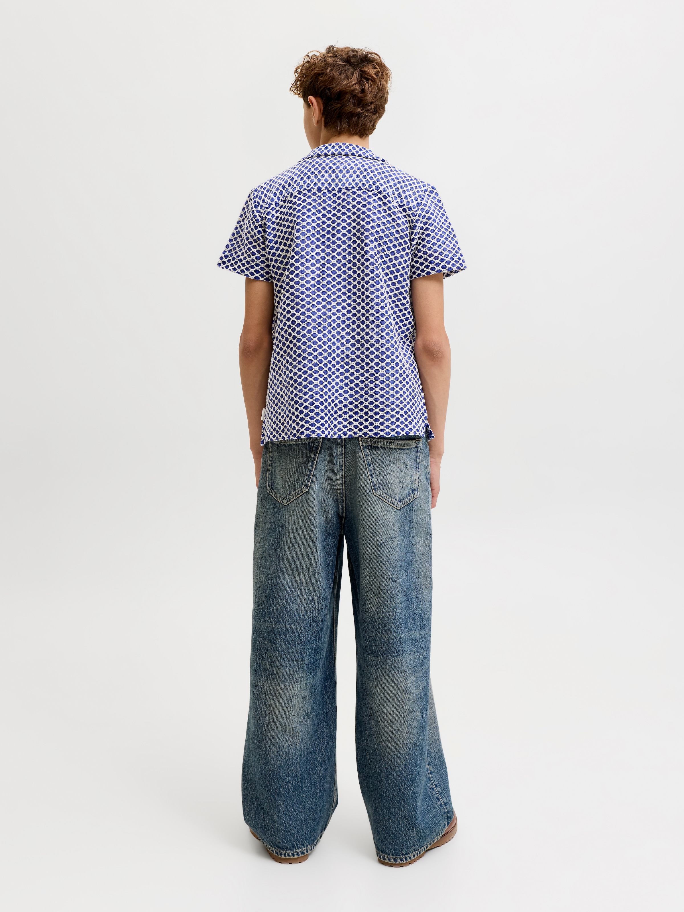 Jack & Jones Junior Kurzarmhemd »JORMONTAUK CROCHET SHIRT SS SA26 JNR« Baumwollmischung, locker geschnitten