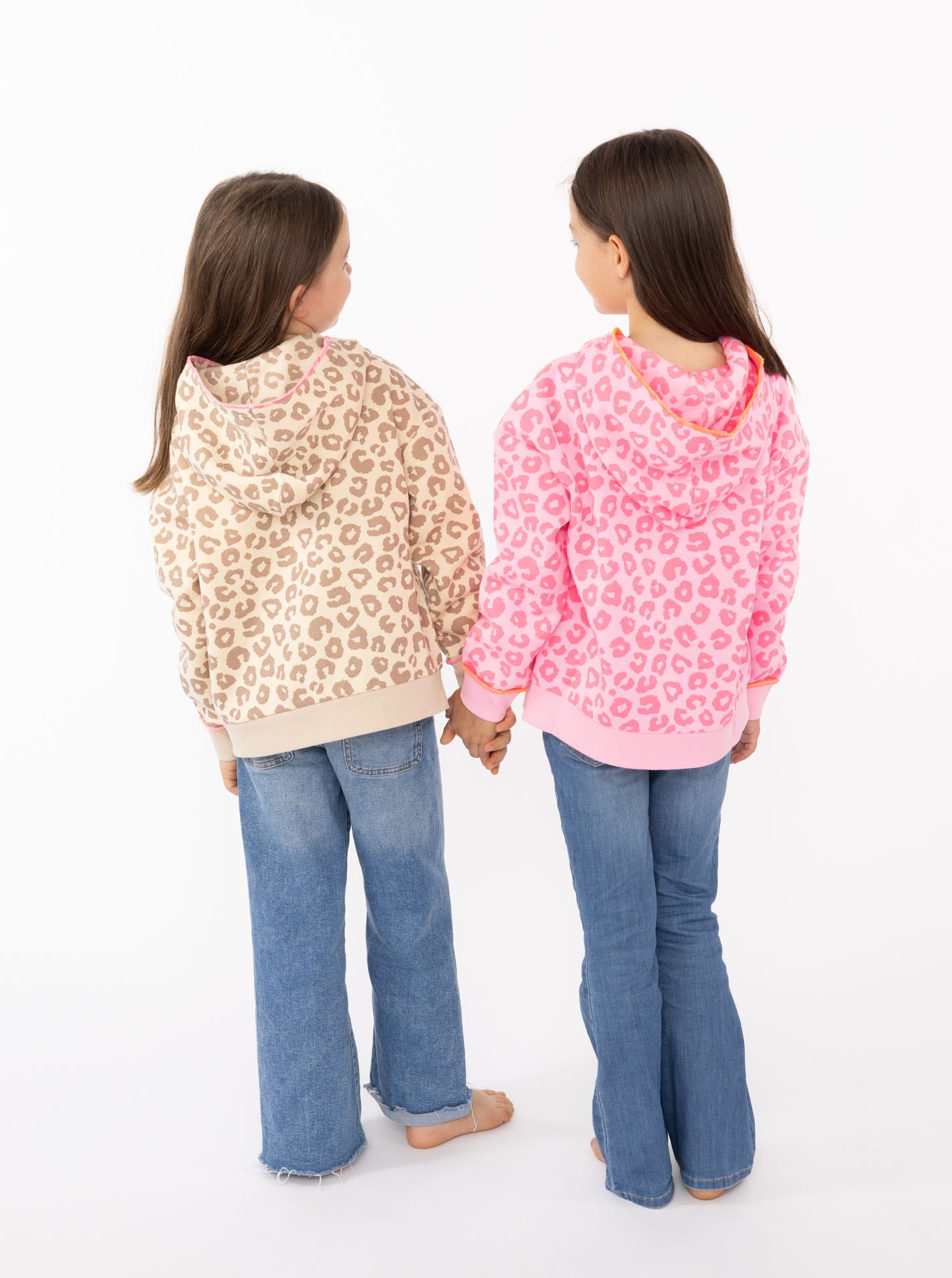 Zwillingsherz Sweat à capuche »"Soft Leo"« Mini-Me, mit Leo Muster, Zipper und Taschen