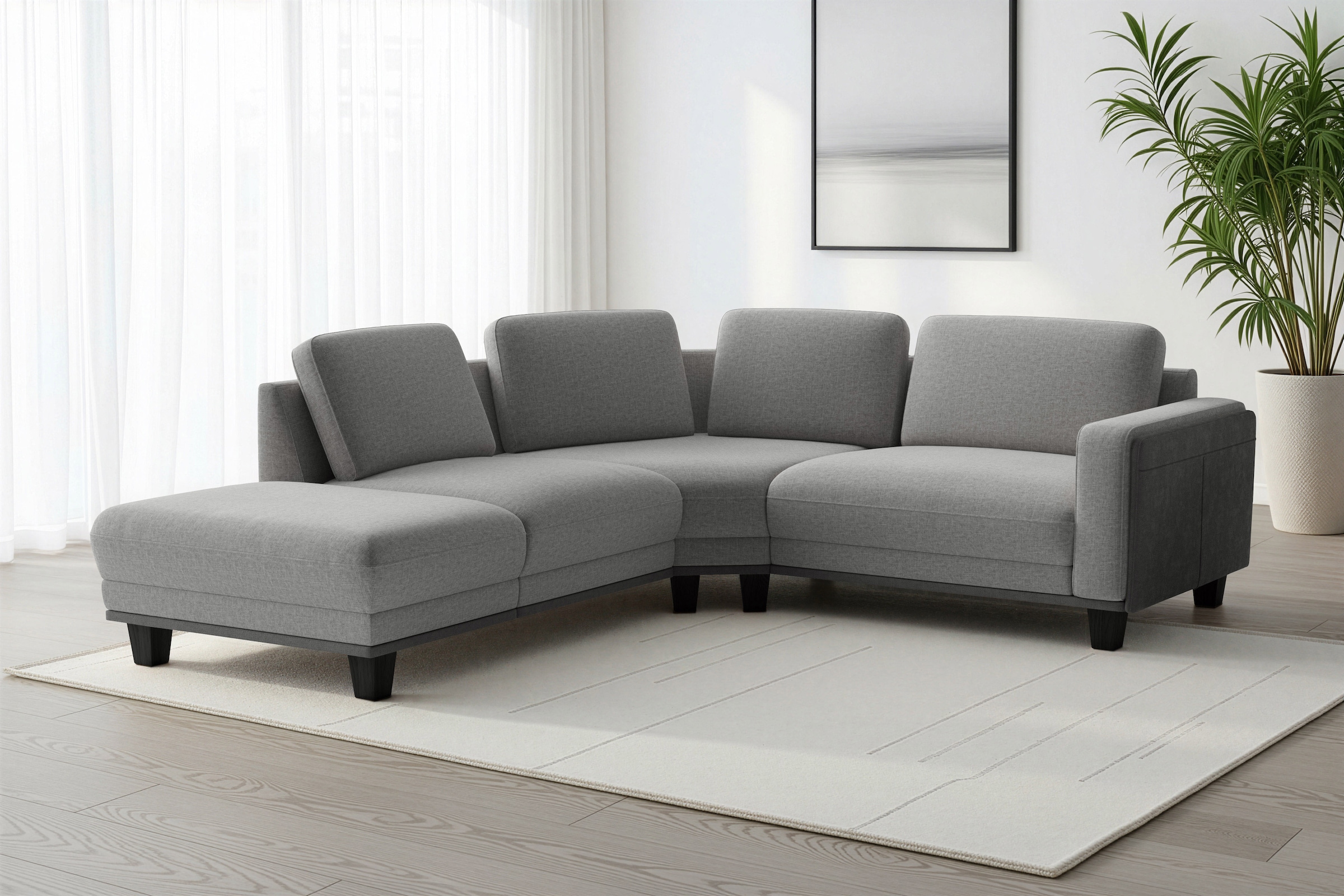 sit&more Ecksofa »Concept« Modernes Sofa in drei Fussfarben zur Auswahl