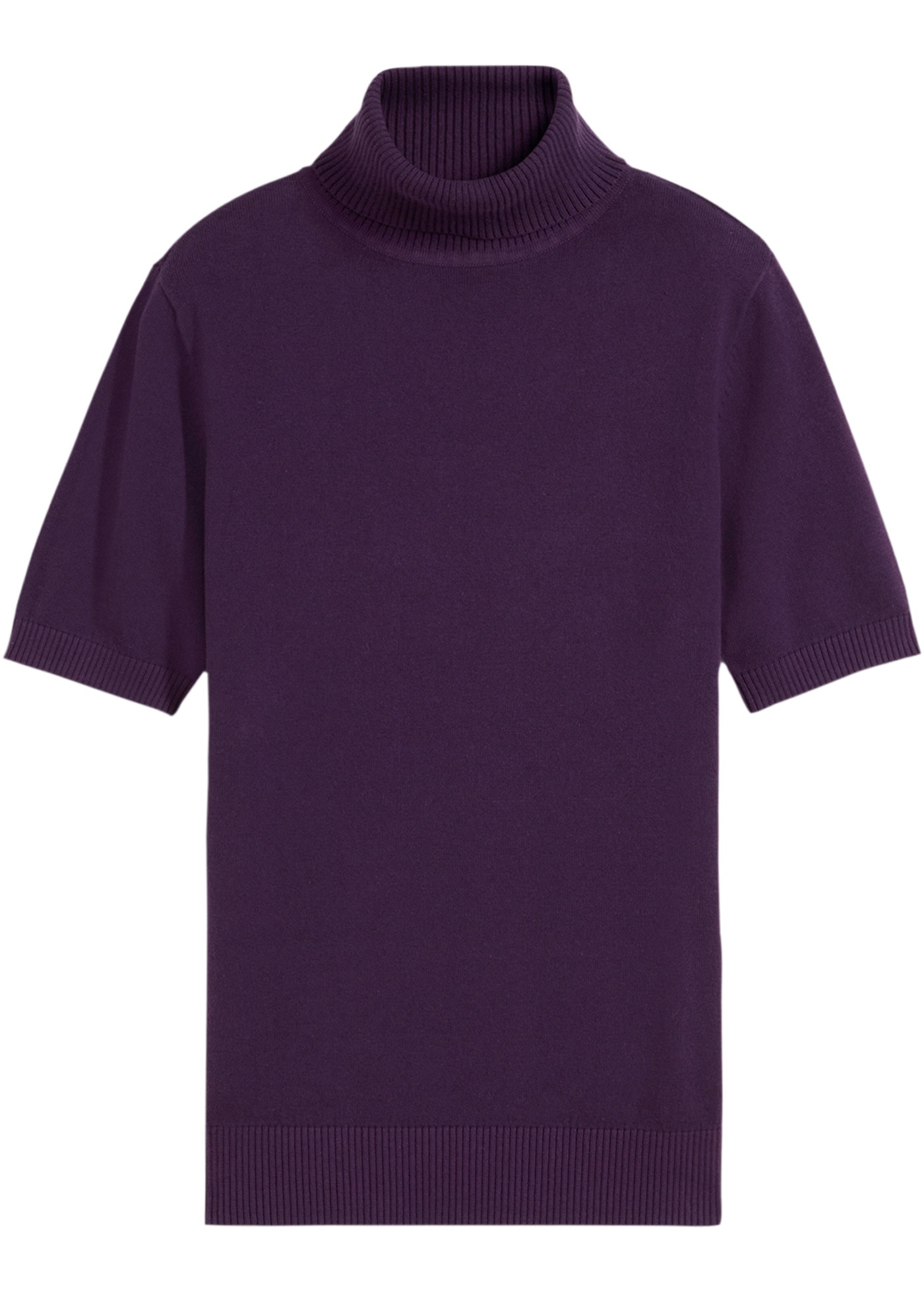 bonprix Pull à col roulé »Rollkragenpullover, Kurzarm« aus Baumwolle und Polyamid, mit Rollkragen, Kurzarm-Design