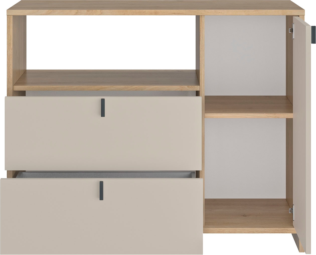 Gami Kommode »RITMO« Praktische und funktionale Kommode mit 2 Schubladen und einem Fach