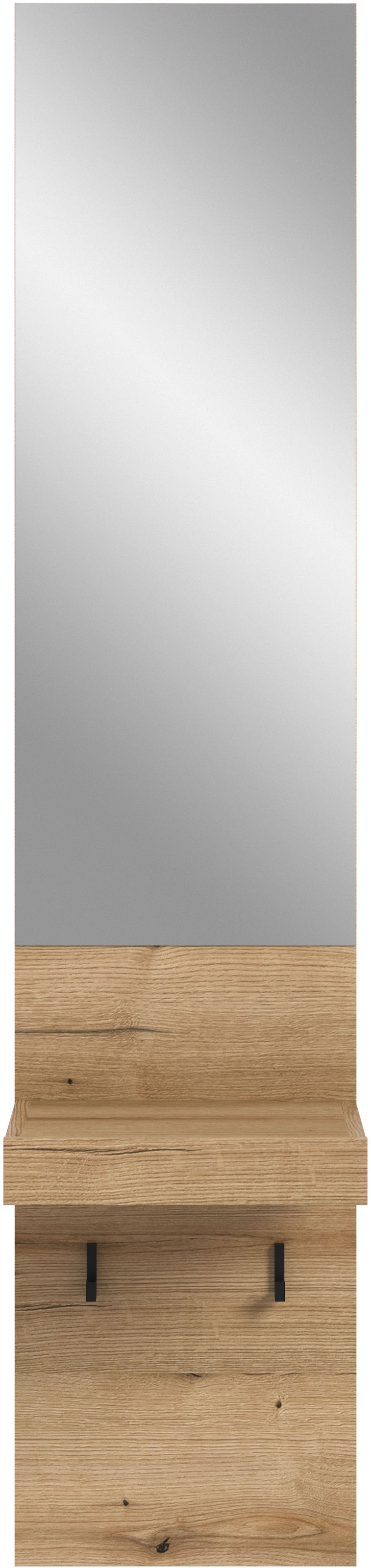 INOSIGN Garderobenspiegel Oran, Spiegel, Evoke Oak, grosse Spiegelfläche, Ablagefläche, Haken,