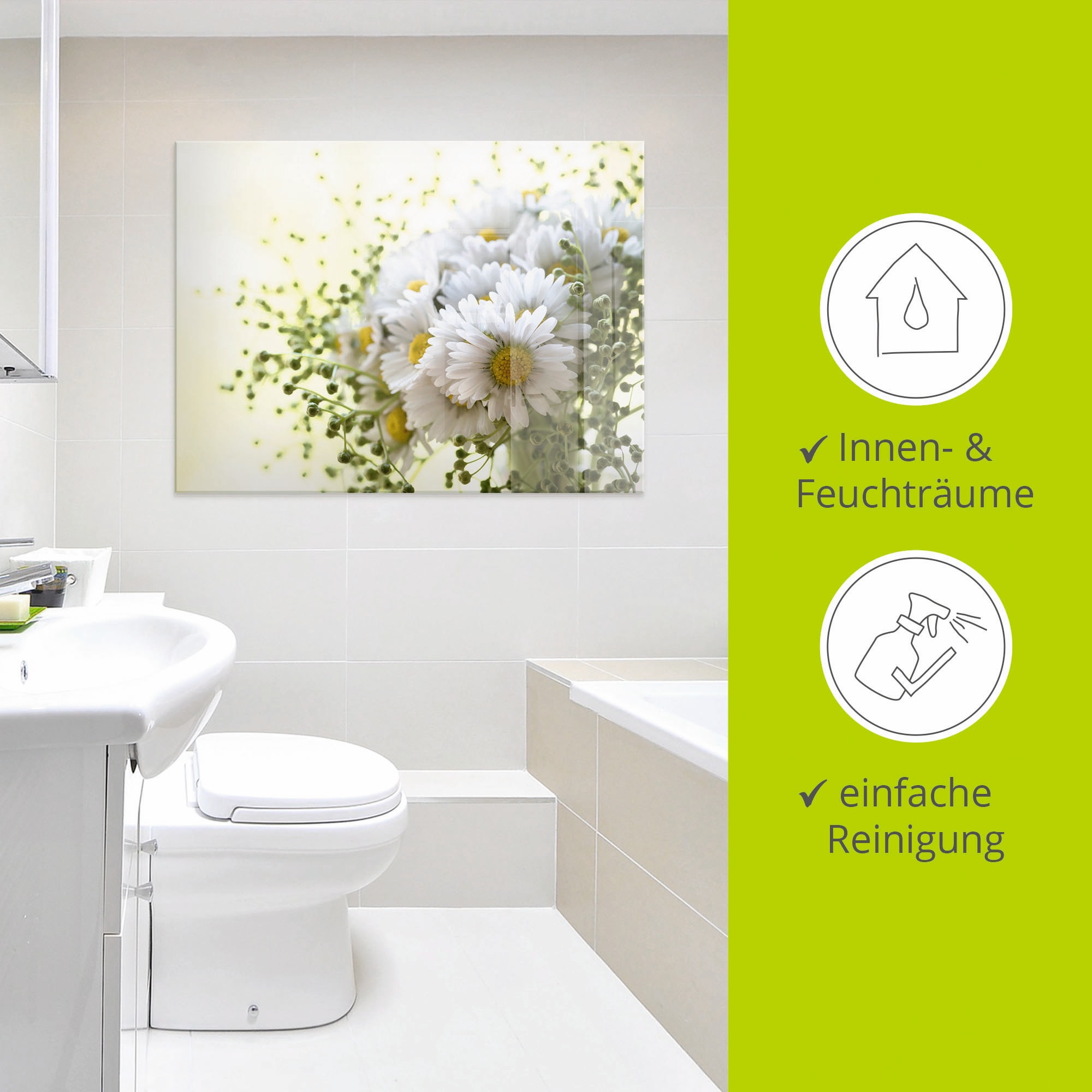 Artland Tableau en verre »Gänseblümchen und Hofstaat« 1 cuis tlg. in verschiedenen Grössen