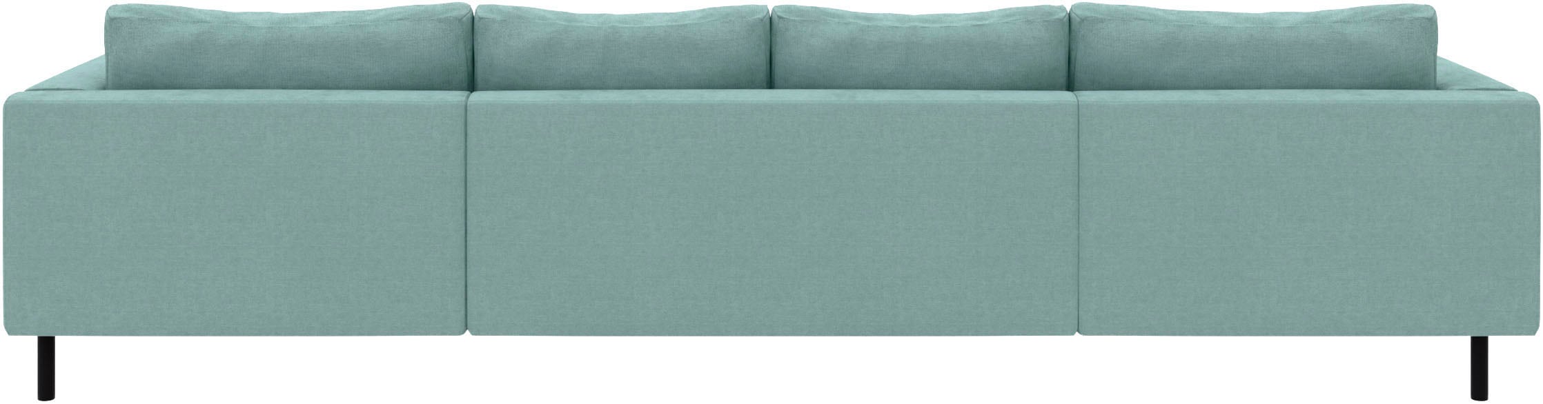 TRENDMANUFAKTUR Wohnlandschaft »Amazing II, wahlw. mit Schlaffunktion & Bettkasten, Fuss schwarz« Sofa in U-Form, in Cord, Struktur LEO o. Struktur LINO, Breite 305 cm