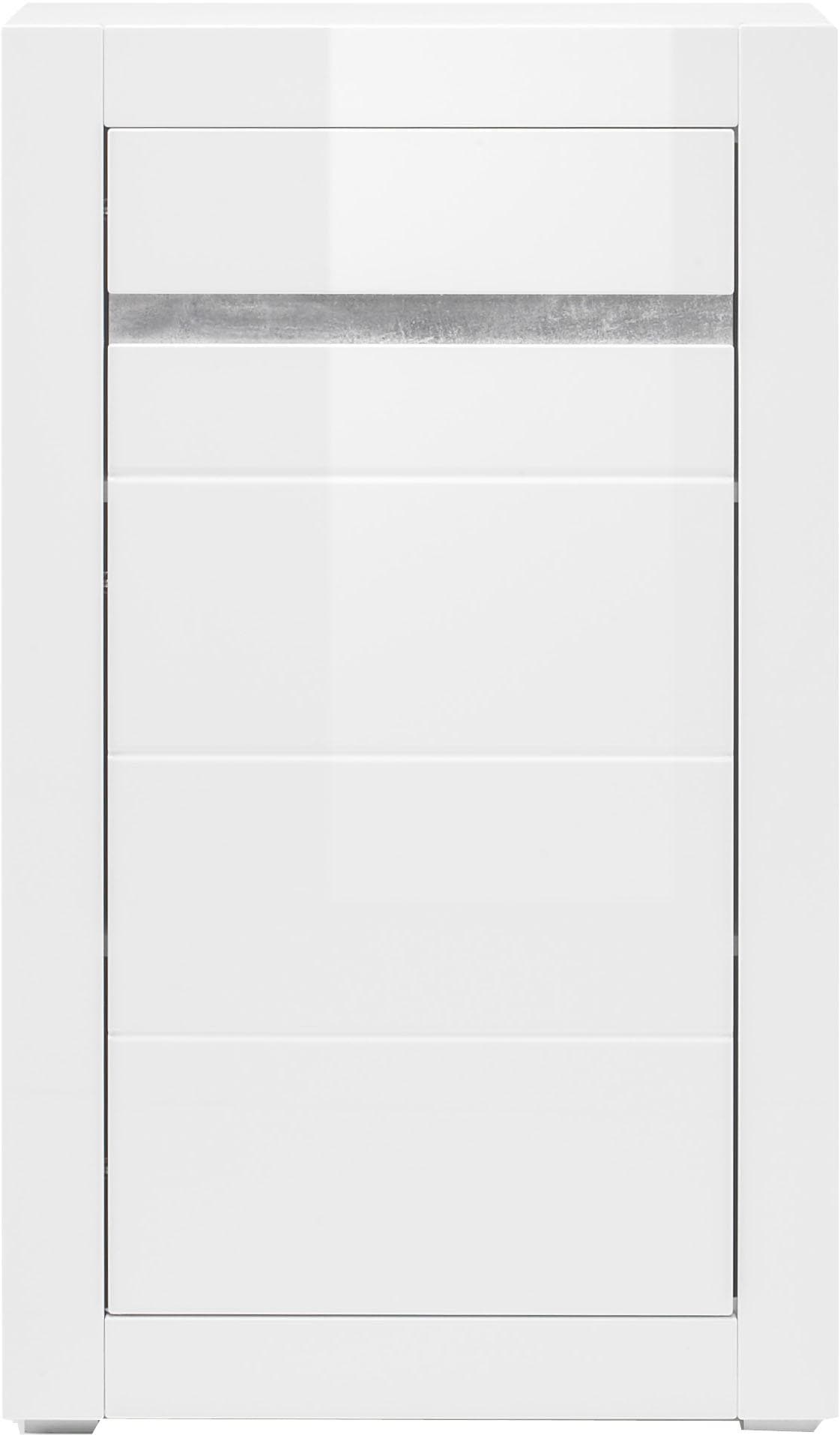 Home affaire Commode »Carat« Breite 66 cm, Blende in weiss und betonfarben im Lieferumfang