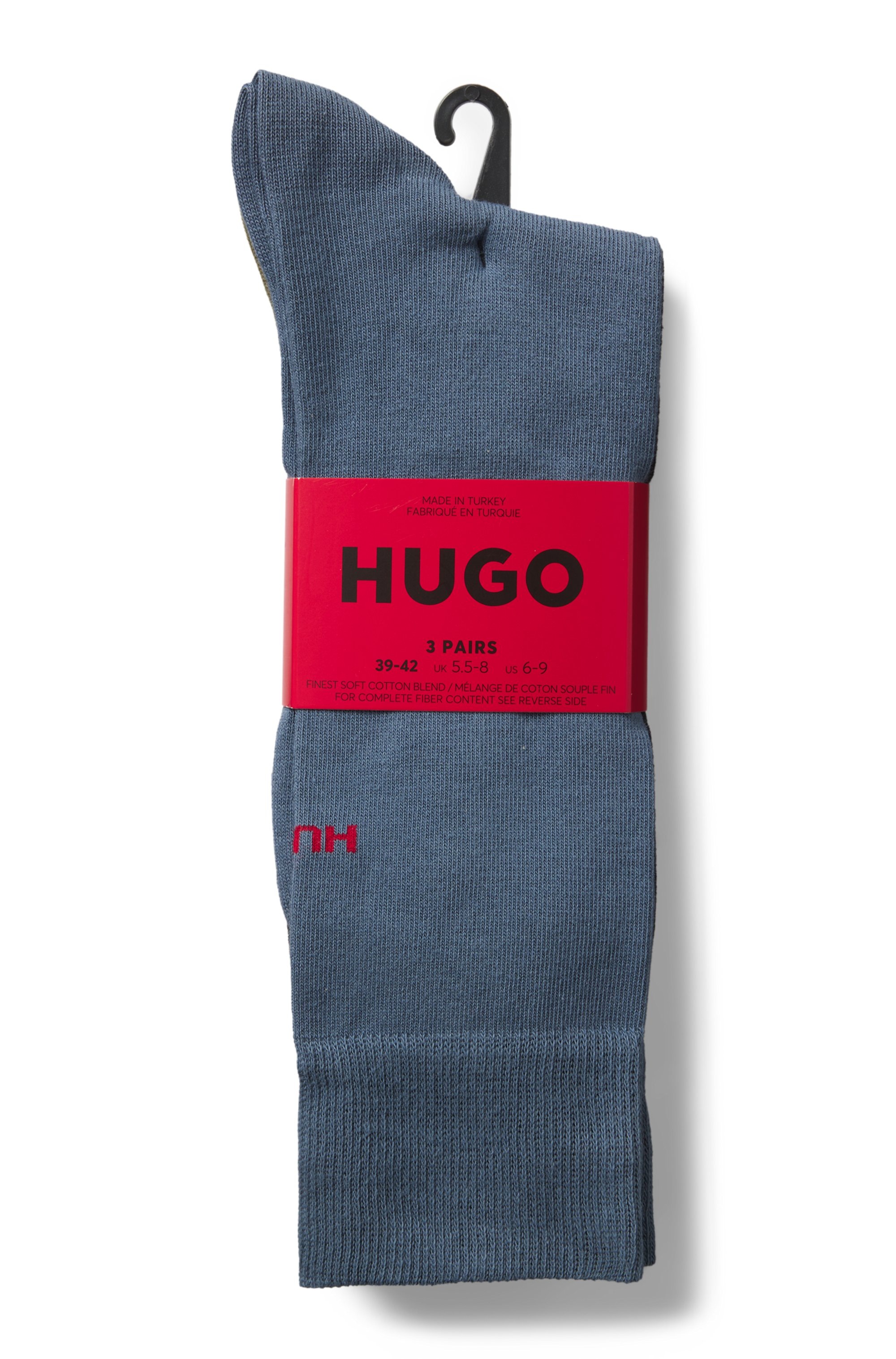 HUGO Underwear Businesssocken »3P RS UNI CC« Packung, 3er Pack, 3 Paar tlg. mit kontrastfarbenen HUGO Logo-Schriftzug