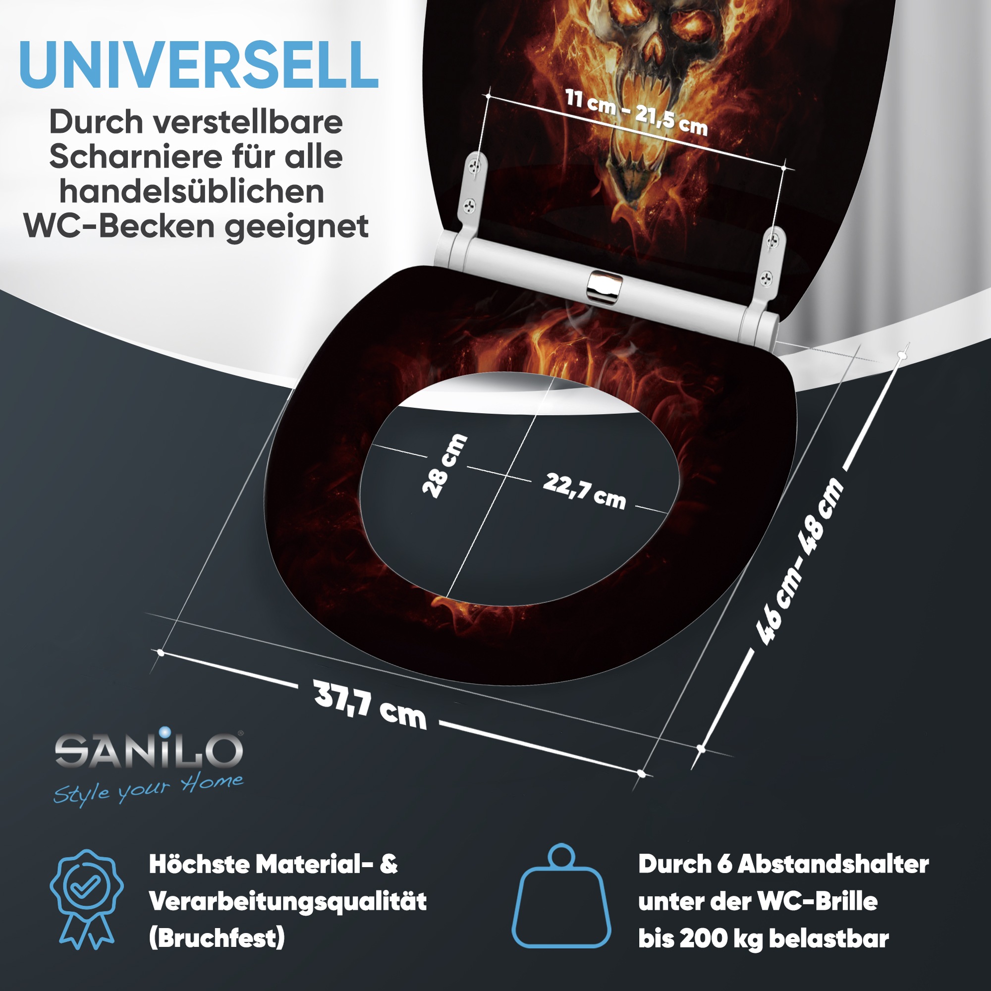Sanilo WC-Sitz »mit Absenkautomatik, viele schöne Toilettensitze direkt vom Hersteller« Premium Toilettendeckel, moderner Klodeckel, leichte Montage