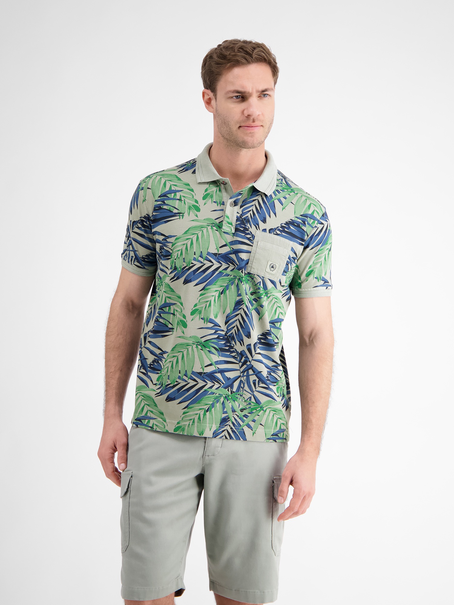 LERROS Poloshirt »LERROS Herren Poloshirt, floral bedruckt«