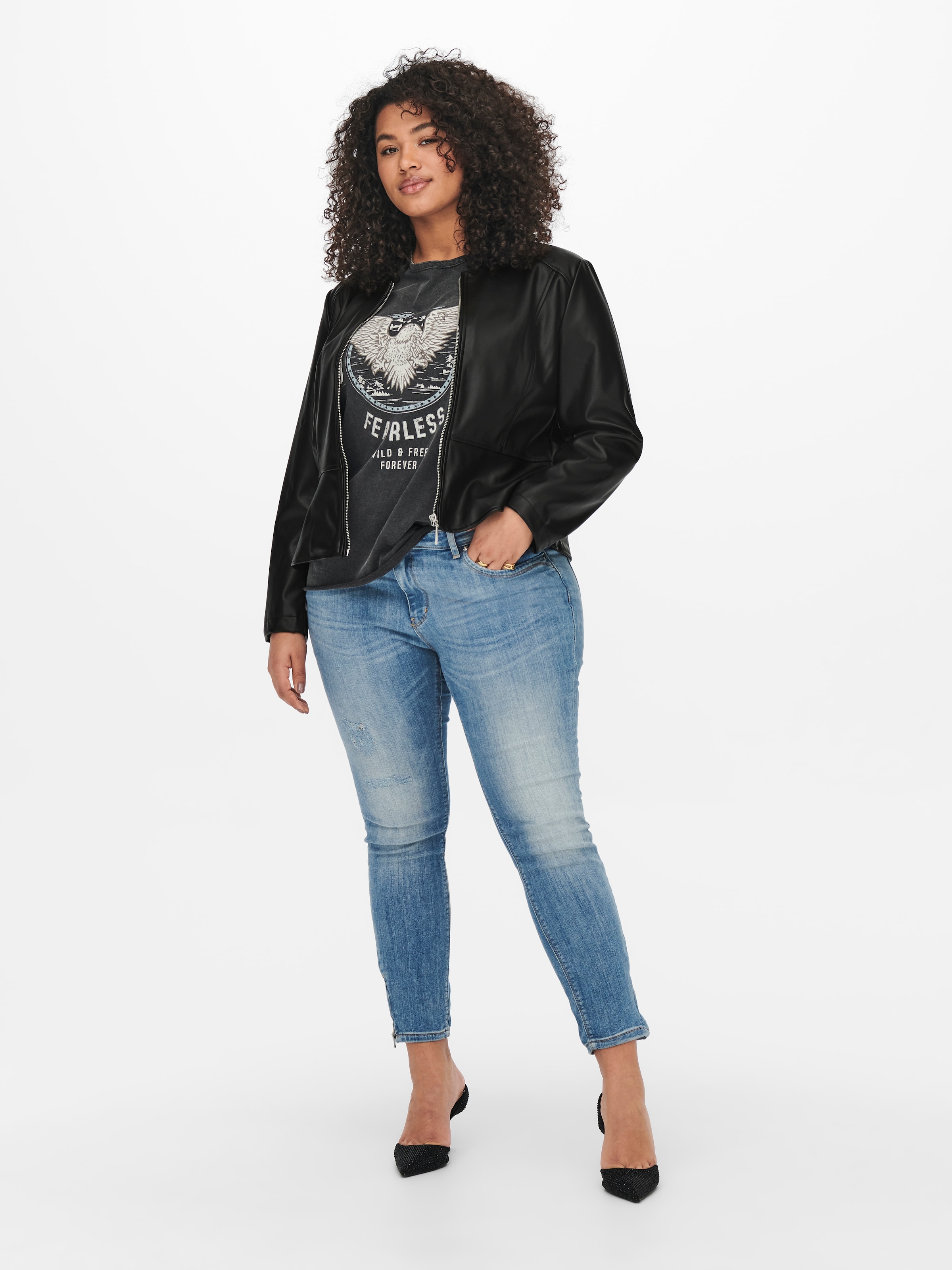 ONLY CARMAKOMA Lederimitatjacke »CARSARAMY FAUX LEATHER JACKET OTW«