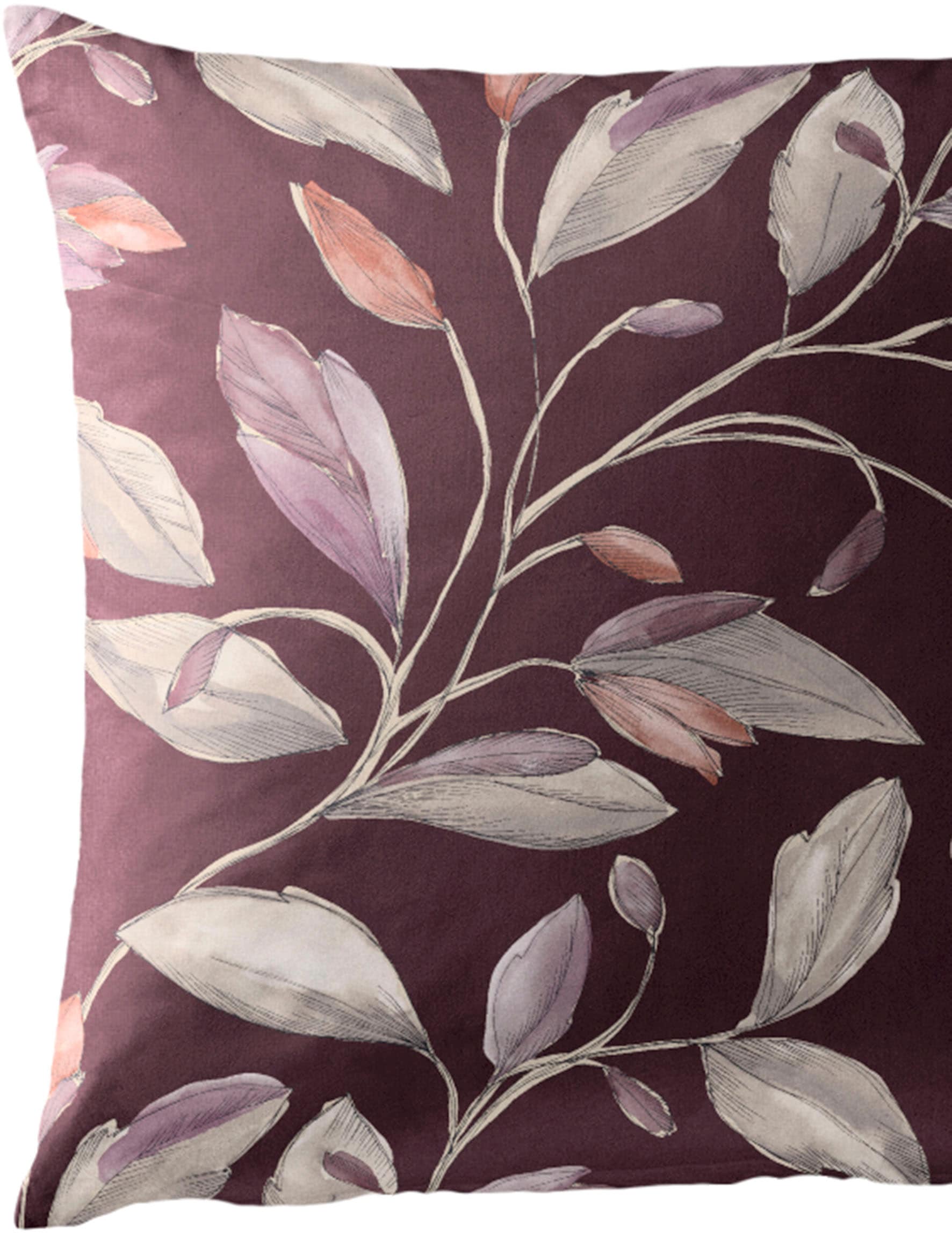 BIERBAUM Linge de lit »4009« 2 cuis Mako satin, 100 % coton, facile d'entretien, floral