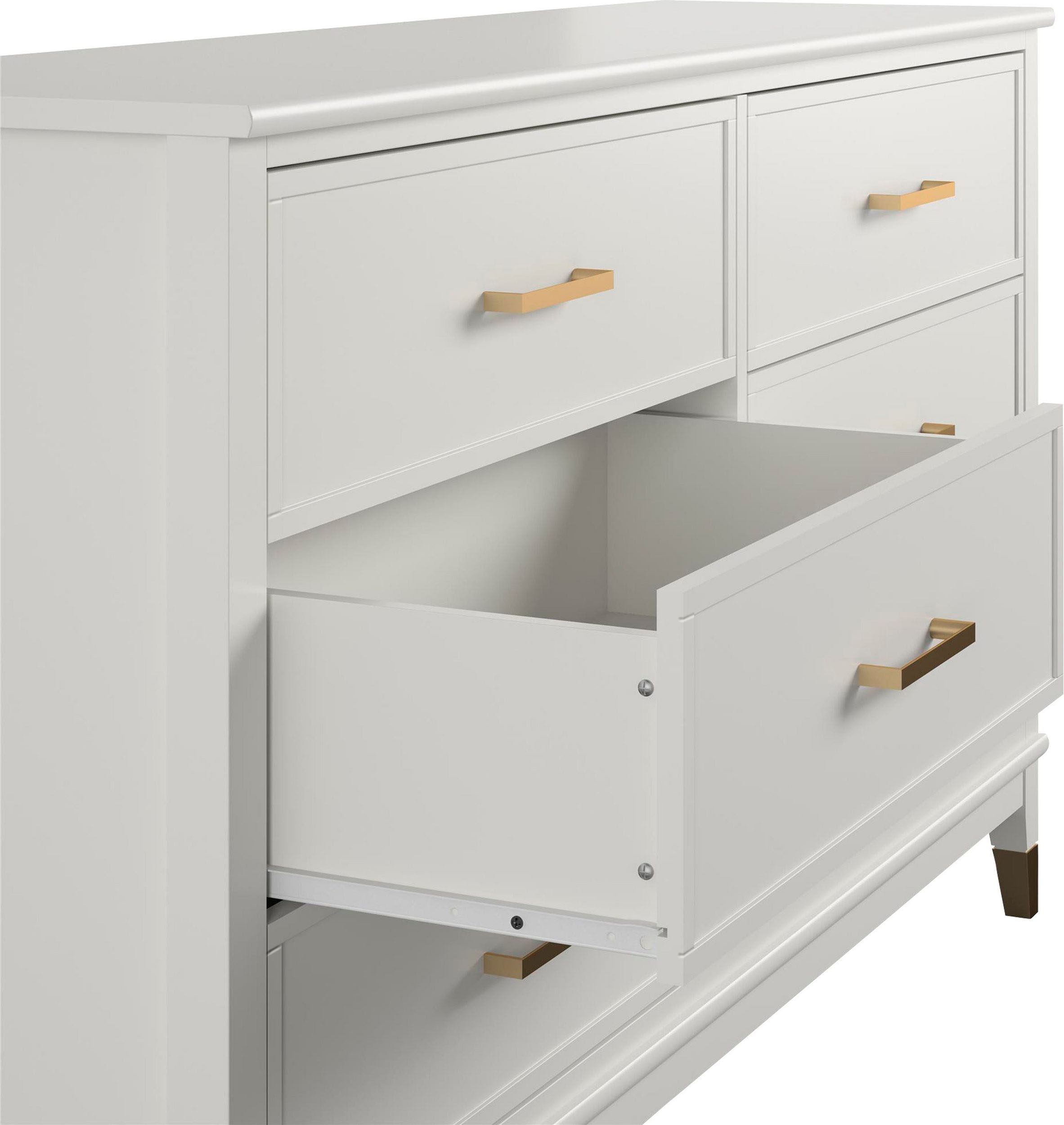 CosmoLiving by Cosmopolitan Commode »Westerleigh« mit 6 Schubladen, MDF, Beine aus Massivholz, Höhe 85 cm, Breite 145 cm