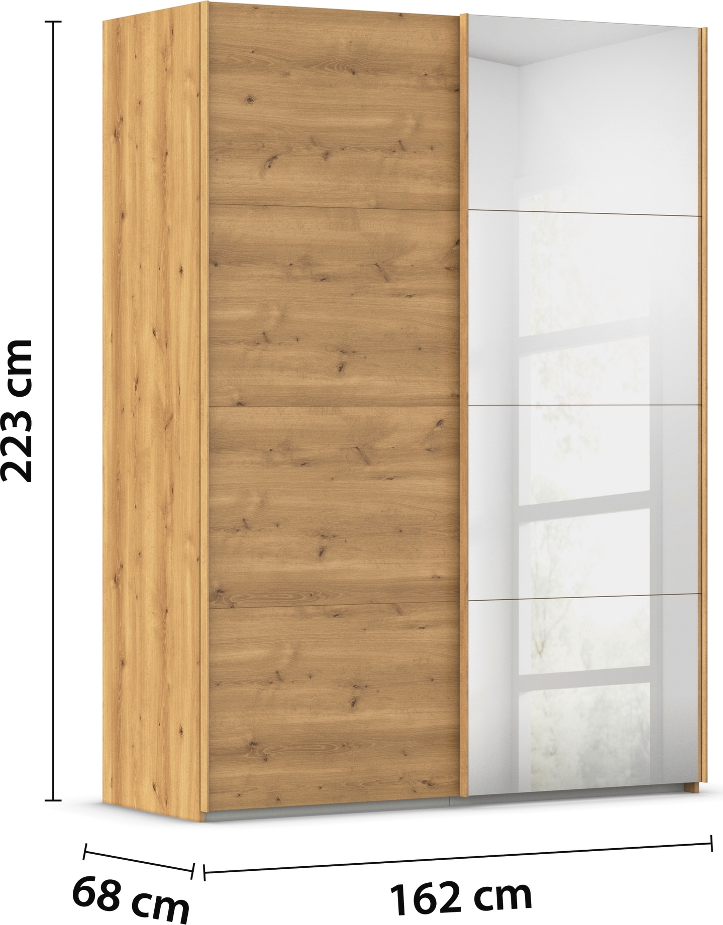 rauch Schwebetürenschrank »Kleiderschrank Schrank Garderobe Schlafzimmerschrank EVELYN« in elegantem Stil mit Spiegel 5 Breiten viel Stauraum MADE IN GERMANY