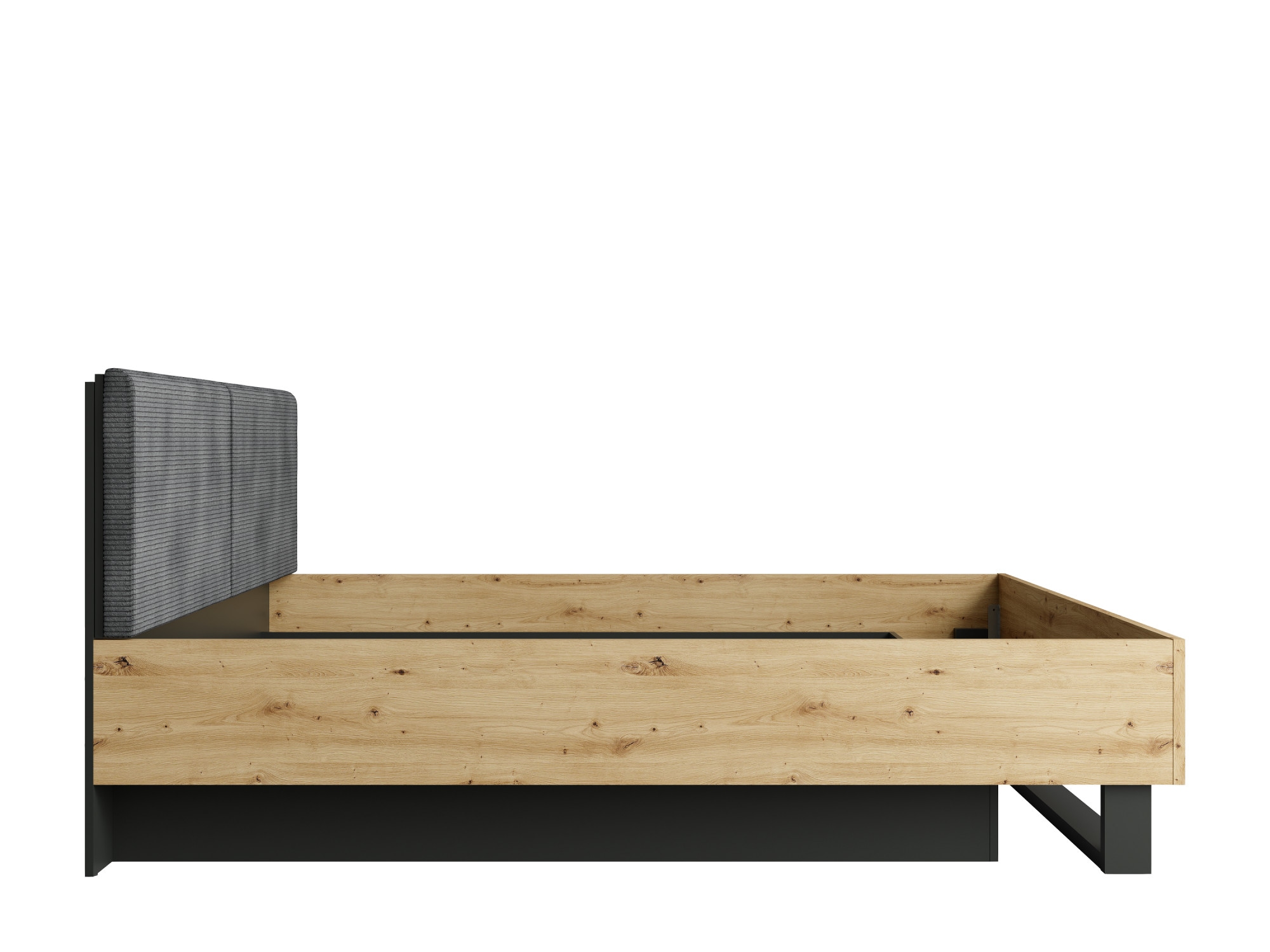 Home affaire Polsterbett »PERY Bettgestell mit gepolstertem Kopfteil, Lattenrost und Bettkasten« mit einem Metallrahmen mit Hebemechanismus, Breite 160 oder 180 cm