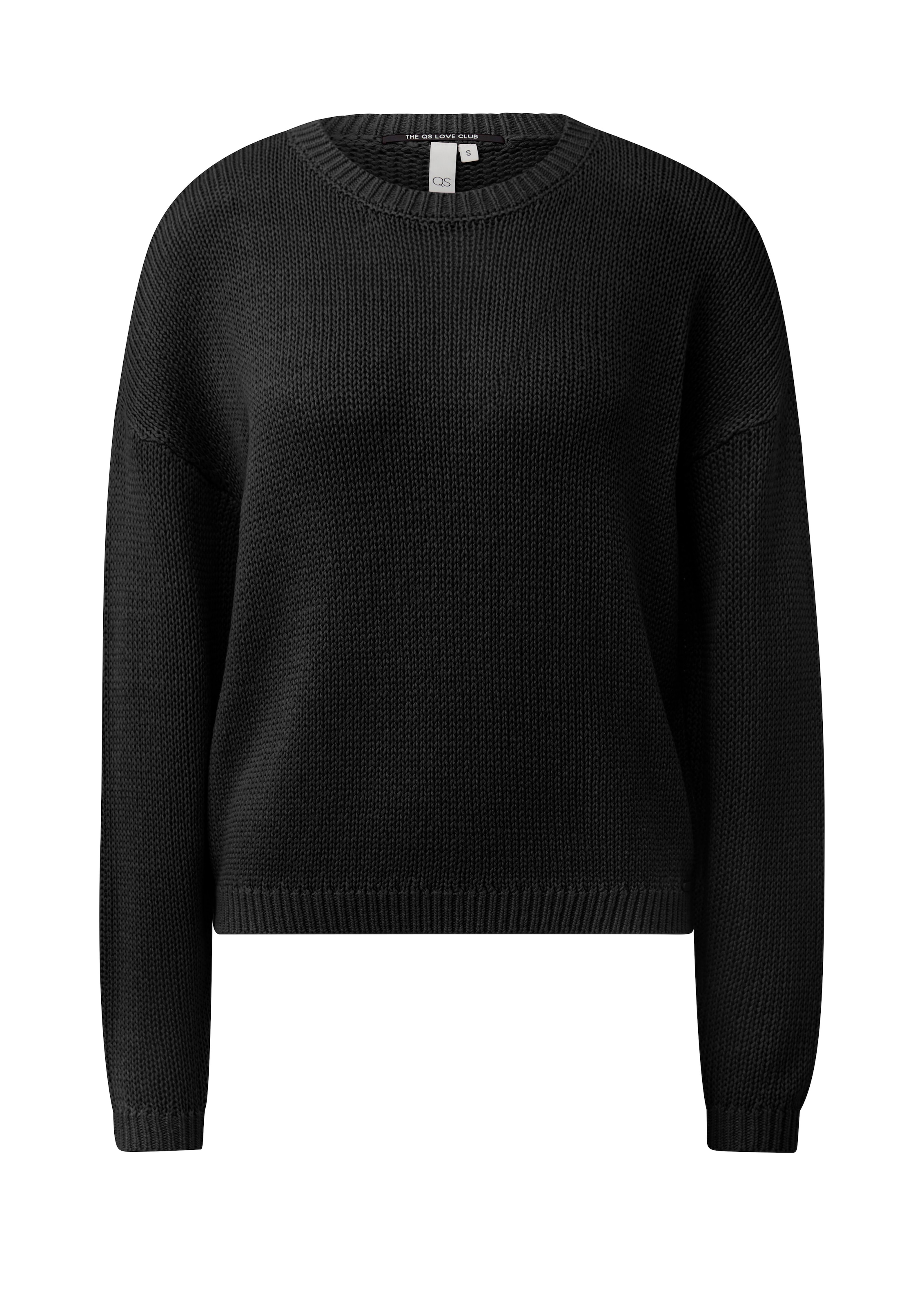 QS Strickpullover Langarmpullover in Strick-Optik / Rundhals
