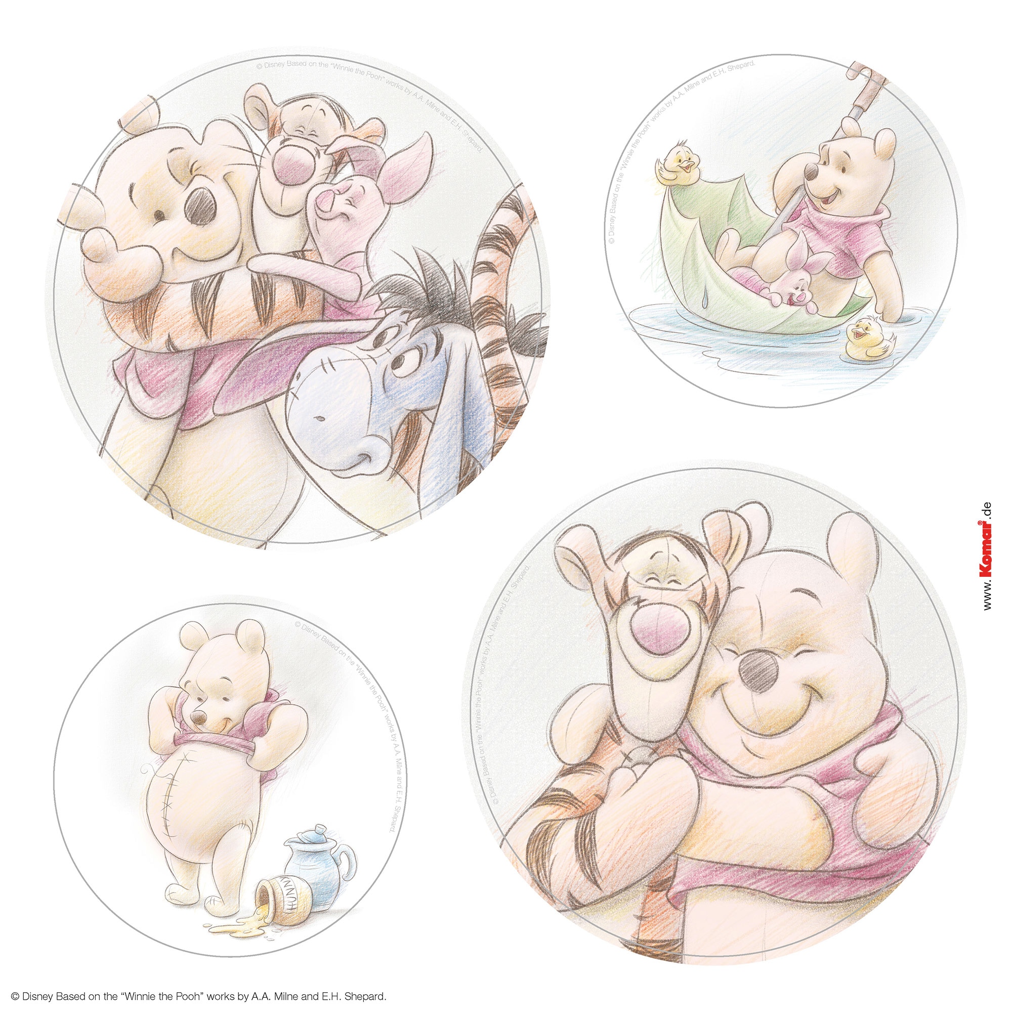 Komar Fensterbild »Fenstersticker - Winnie the Pooh Wonderful - Grösse 30 x 30 cm« 31 x 30 cm, 2 Bogen