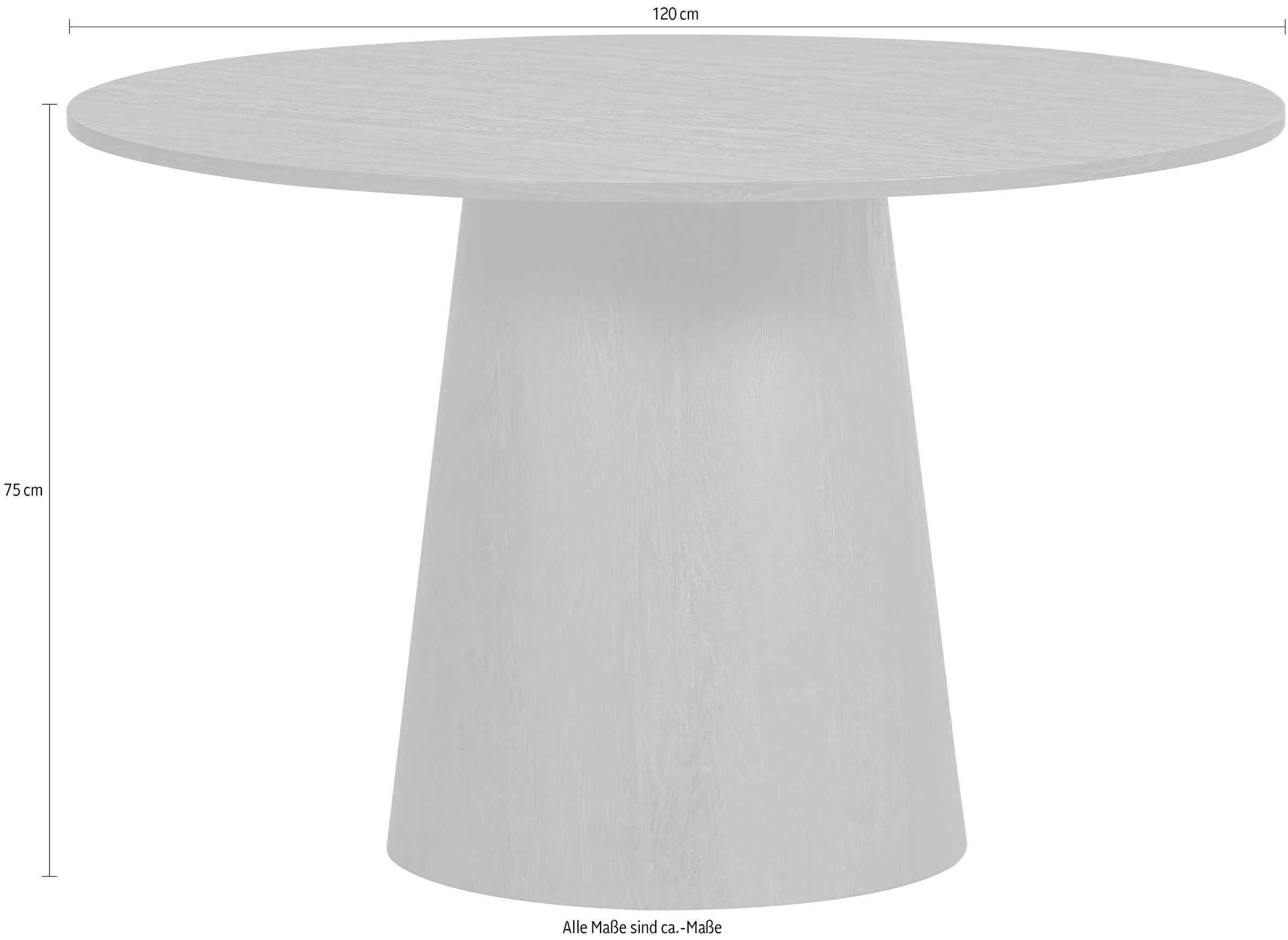 WOOOD Esstisch »Maan« mit deutlich sichtbarer Holzmaserung, Ø120 cm