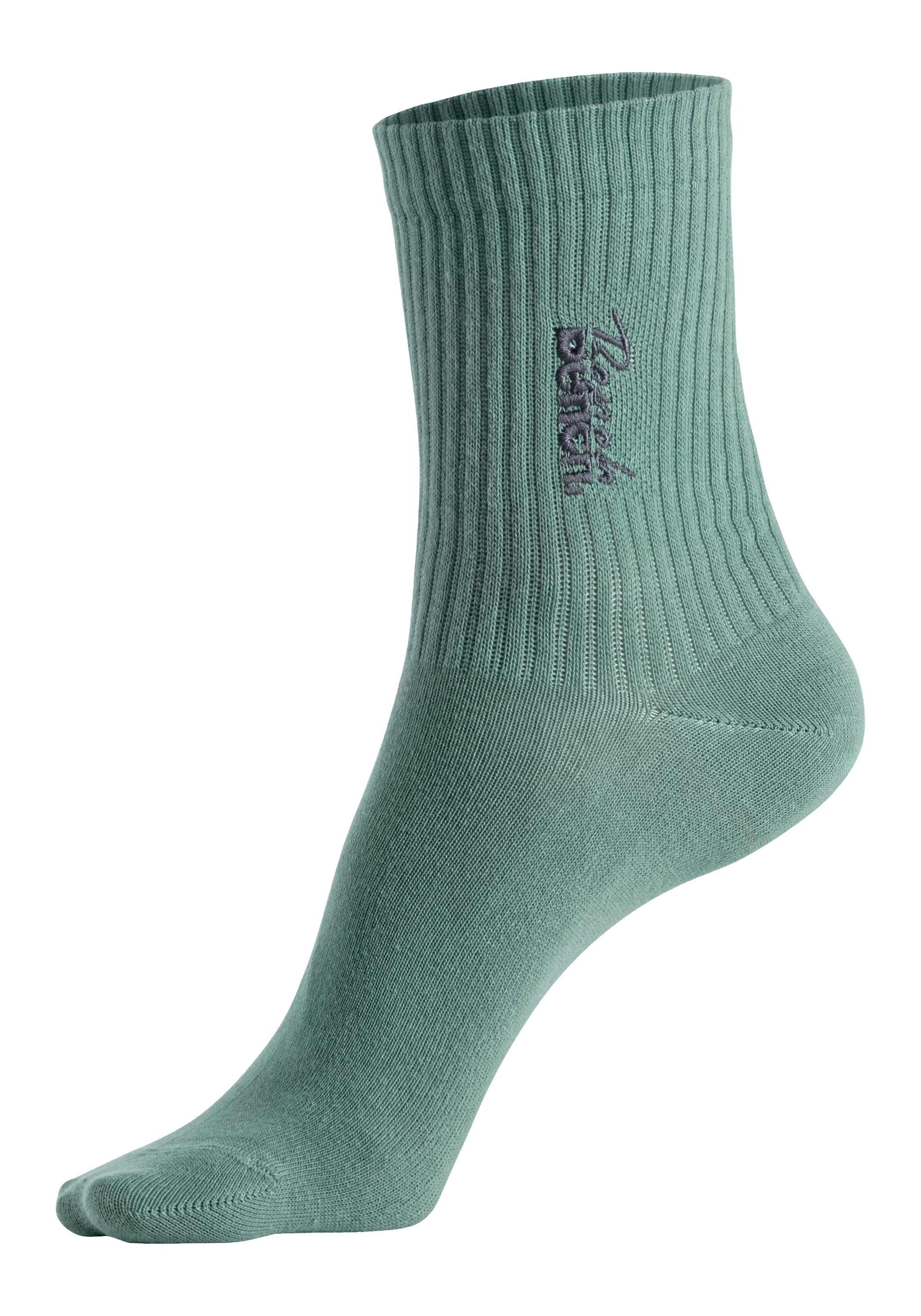 Bench. Basicsocken »Damensocken hochgeripptes Bündchen« Packung, 3 Stk. tlg. mit Bench Logo Stickerei