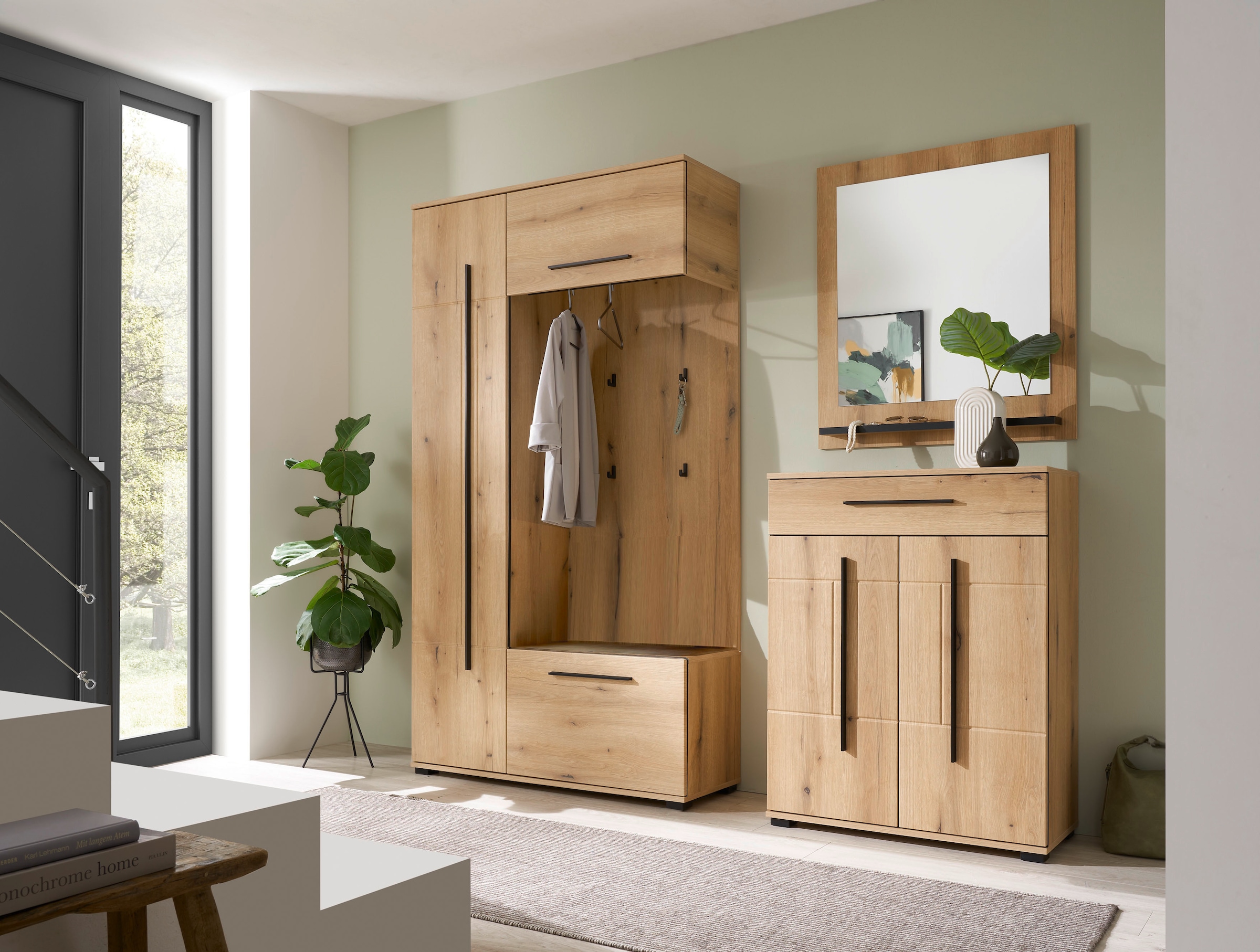 Home affaire Vestiaire compact »Cantara Flurgarderobe, modern, 2 Farben, 111 cm breit« vielseitig einsetzbar, unterschiedliche Stauraummöglichkeiten